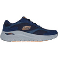 Skechers Arch Fit 2.0 The Keep Leder-Herren-Sneaker In Marineblau/Orange