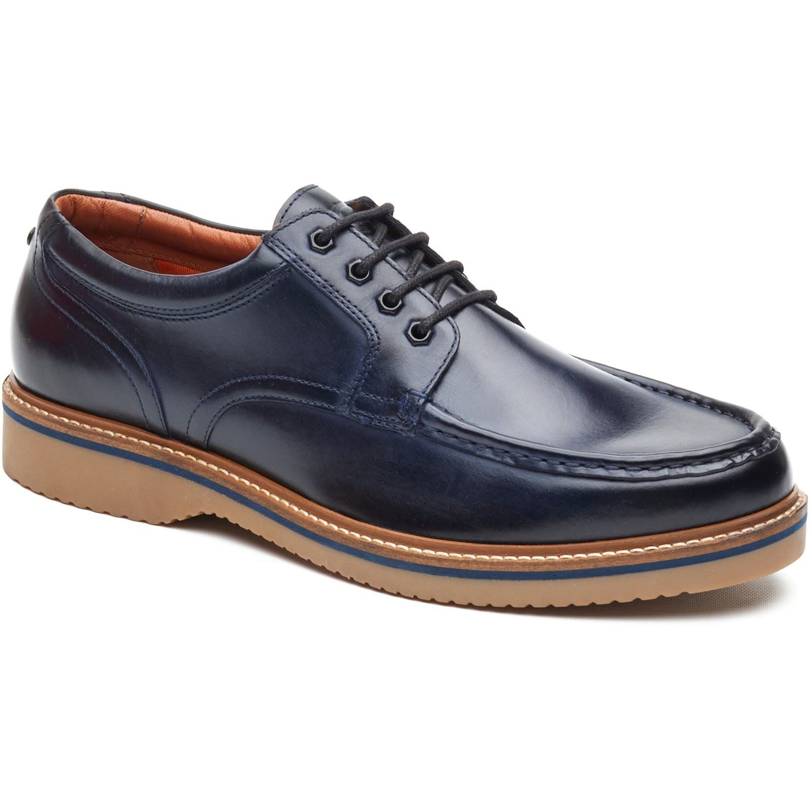 Base London Langdon Leder Herren Marine Bootschuhe