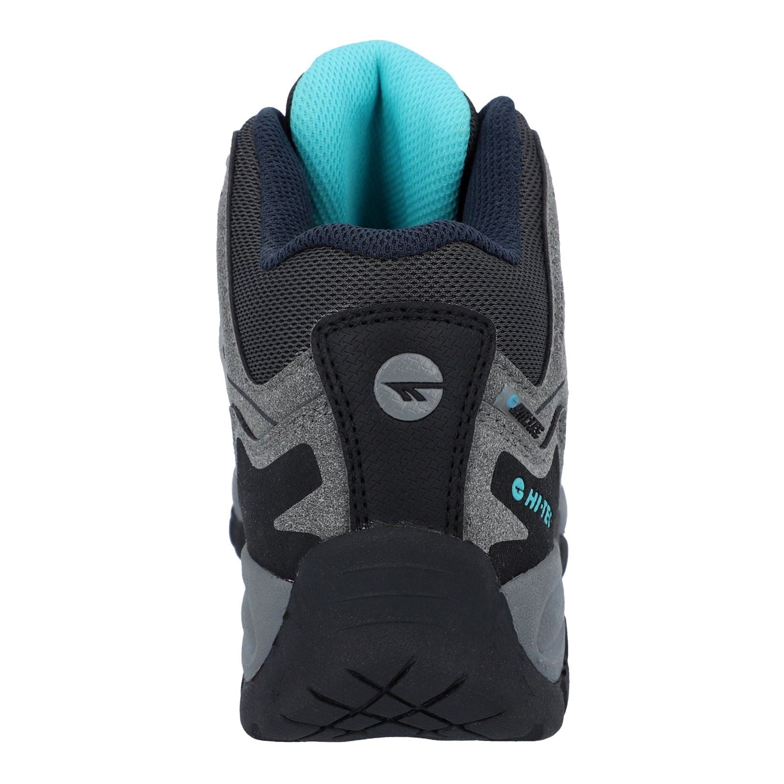 Hi-Tec Corzo Mid Pu Wildleder Damen Wanderschuhe In Graphitgrau/Dunkelrot
