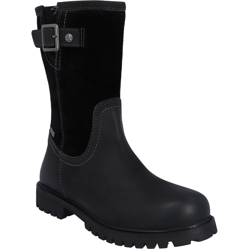 Hunter Shaws Leder Damen Schwarze Stiefel