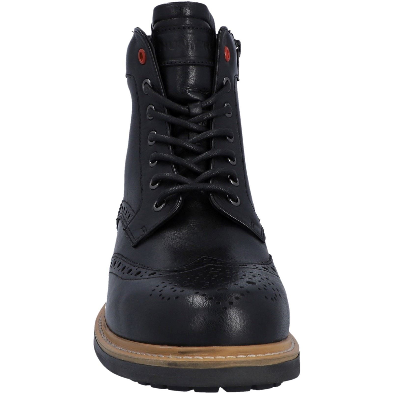 Hunter Cawdor Leder Herren-Schwarz Brogues-Schuhe