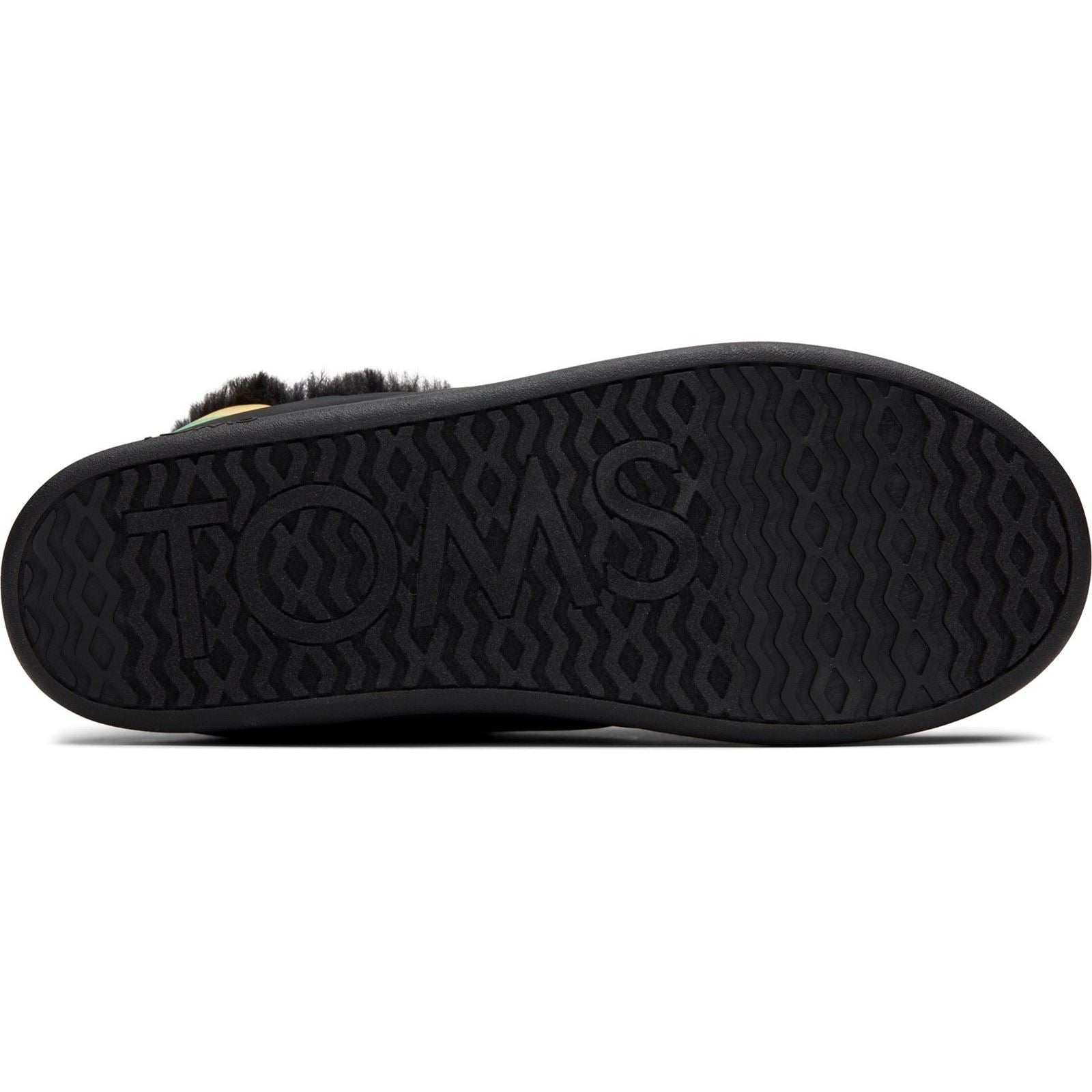 TOMS Ezra Nylon Damen Schwarz Matt Gewebte/Regenbogen Hausschuhe