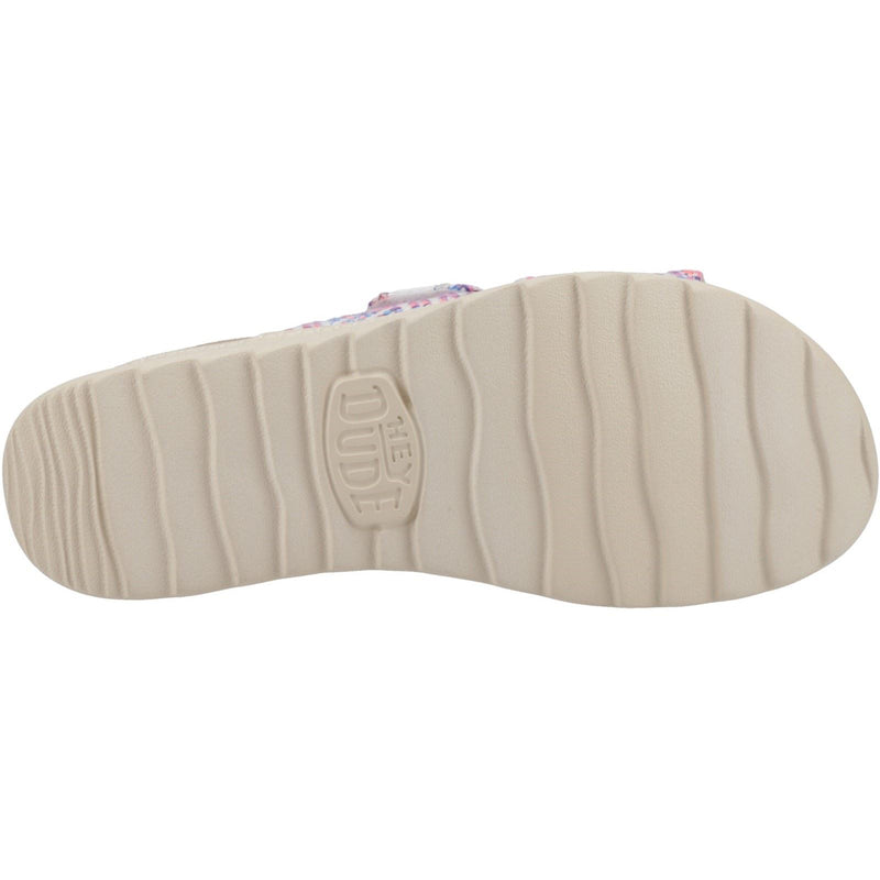 HEYDUDE Delray Slide Surf Baja Polyester Mischung Damen Sandalen In Blau/Rosa/Mehrfarbig