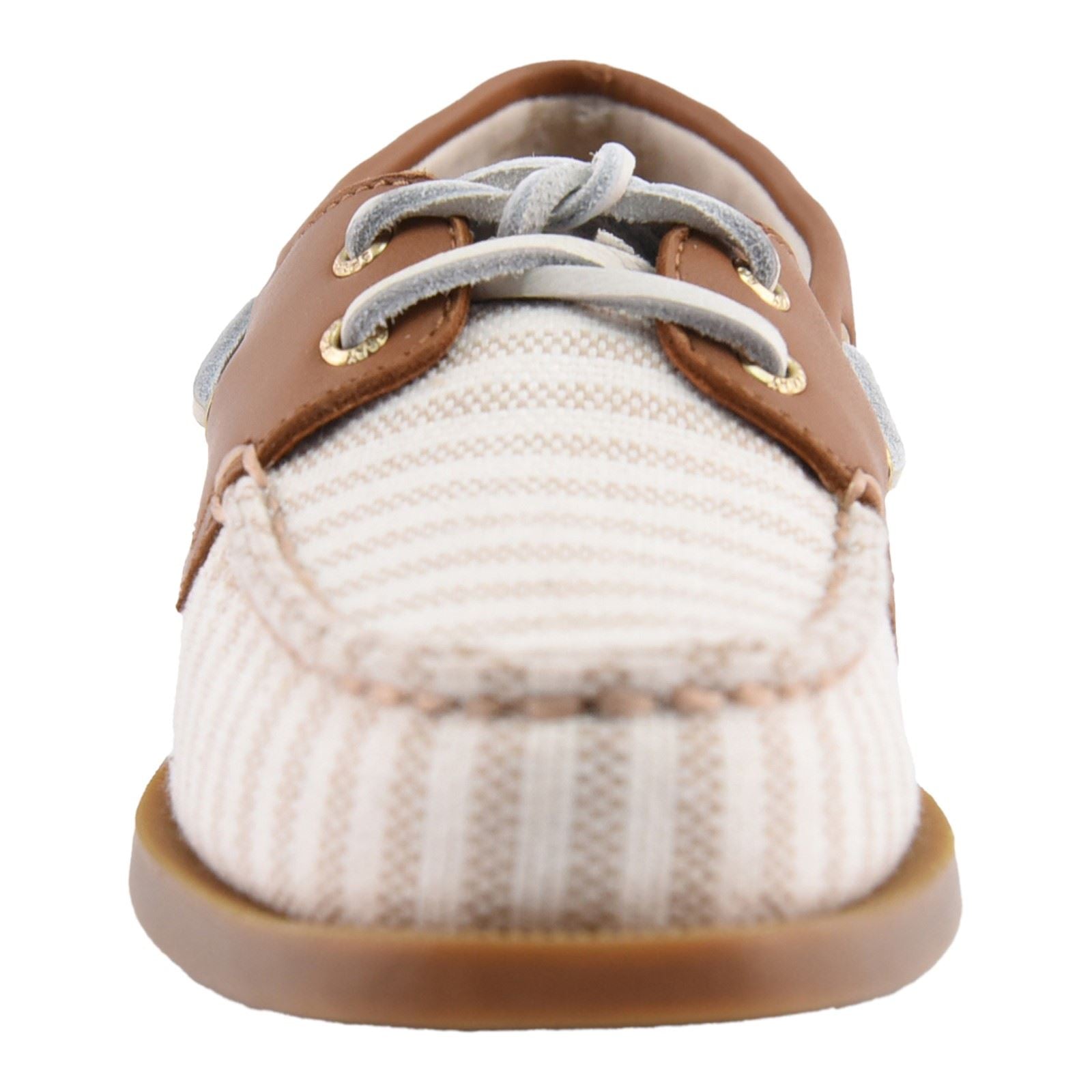 Sperry Authentic Original Textil Damen Weiße/Natürliche Bootsschuhe