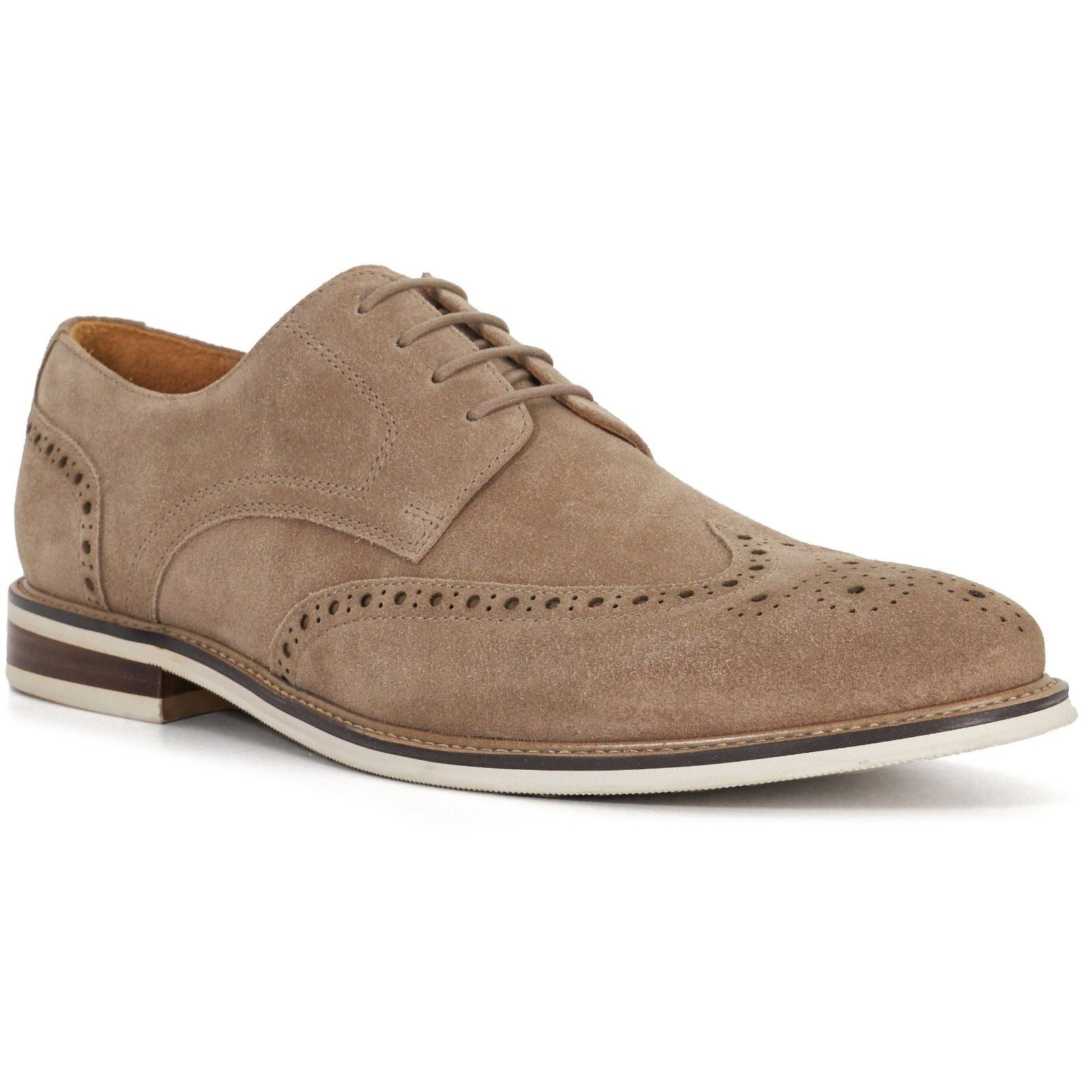 Dune Stanford Herren Brogues Schuhe Aus Wildleder In Beige