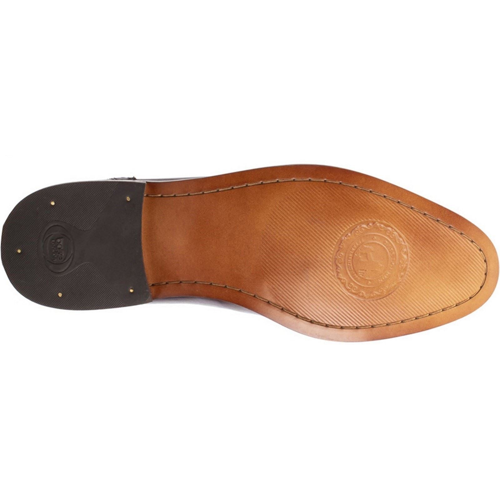 Base London Cast Washed Leder Herren Dunkelrote Brogue-Schuhe