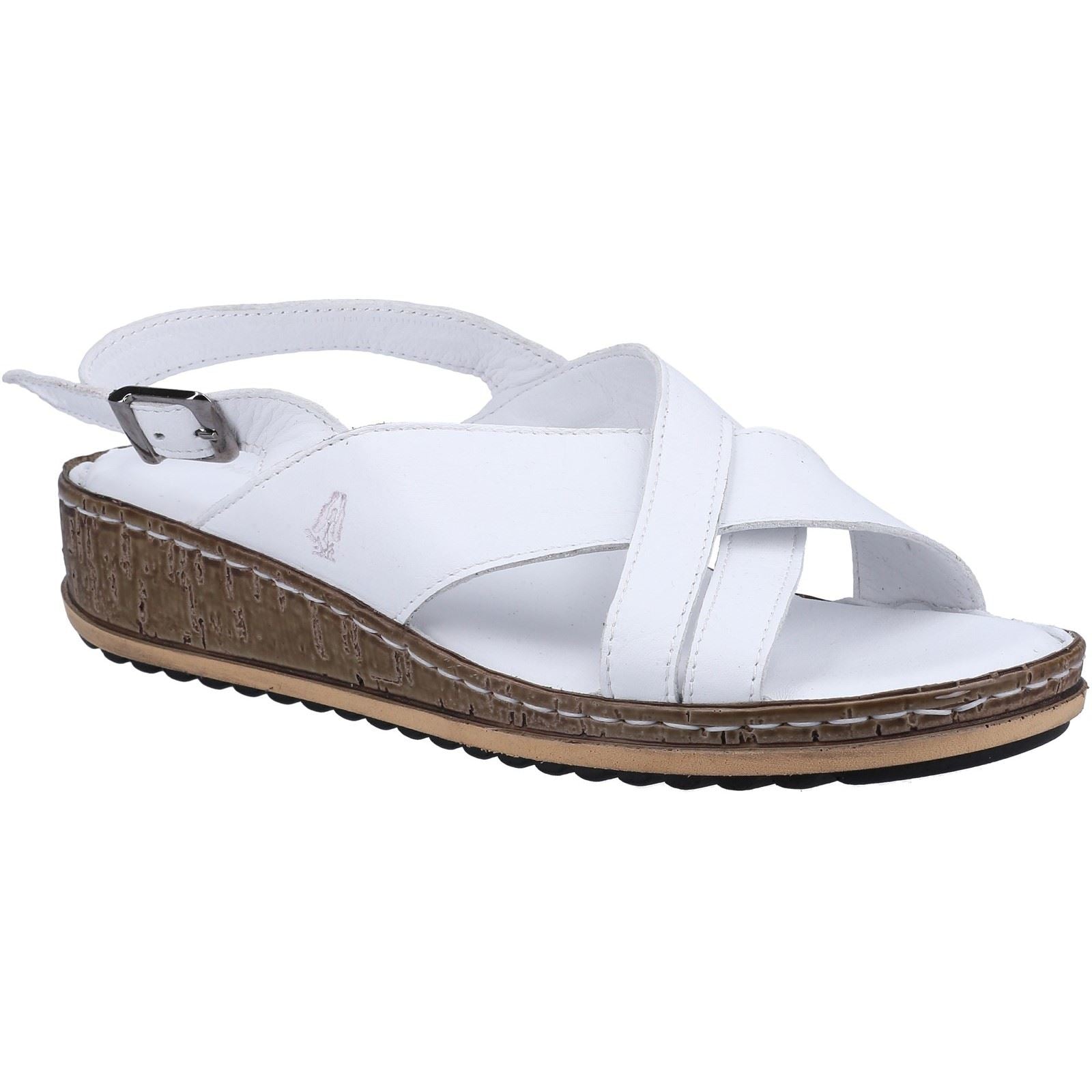 Hush Puppies Elena Leder Damen Keilabsatz Weiß