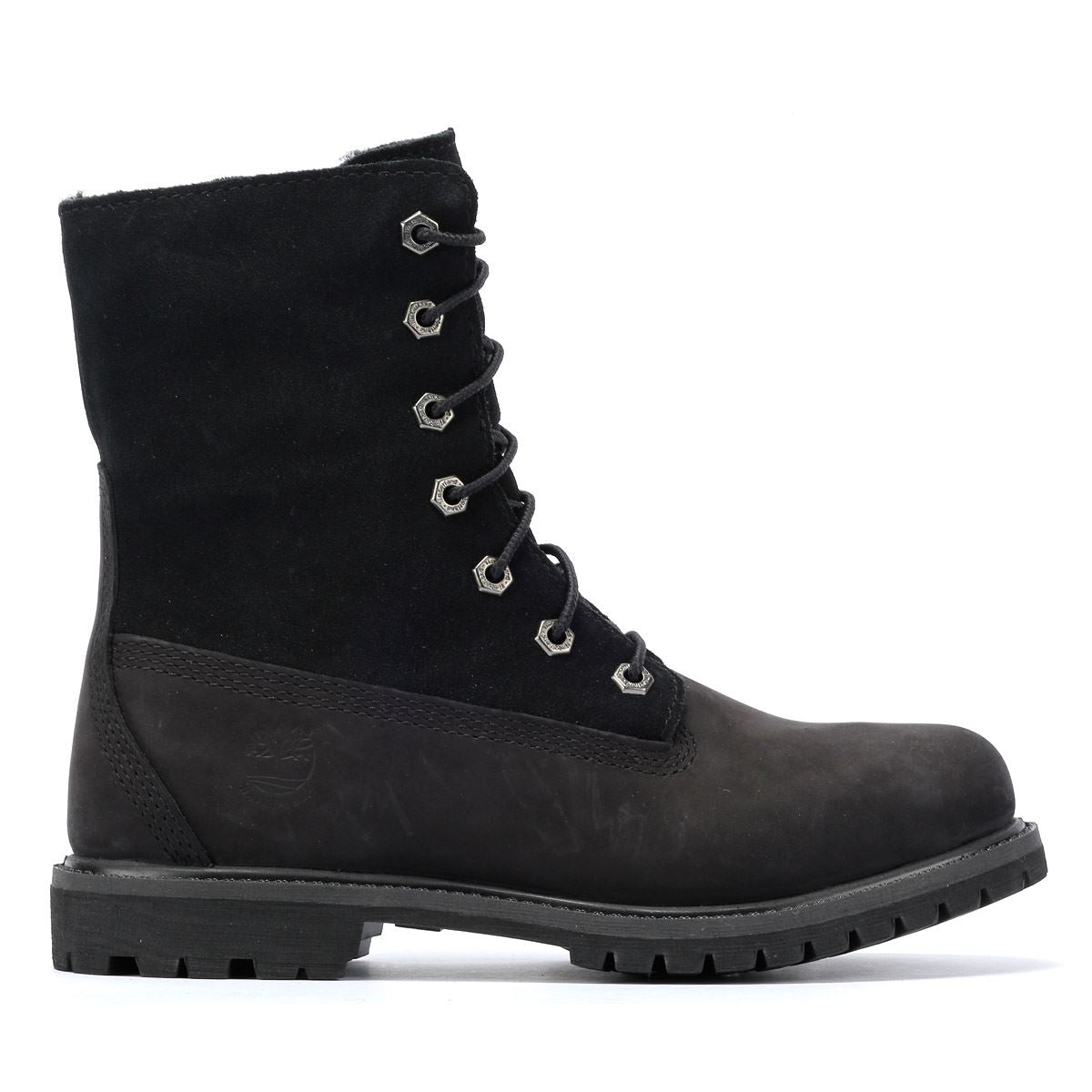 Timberland Warm Lined Waterproof Damenlederstiefel In Schwarz