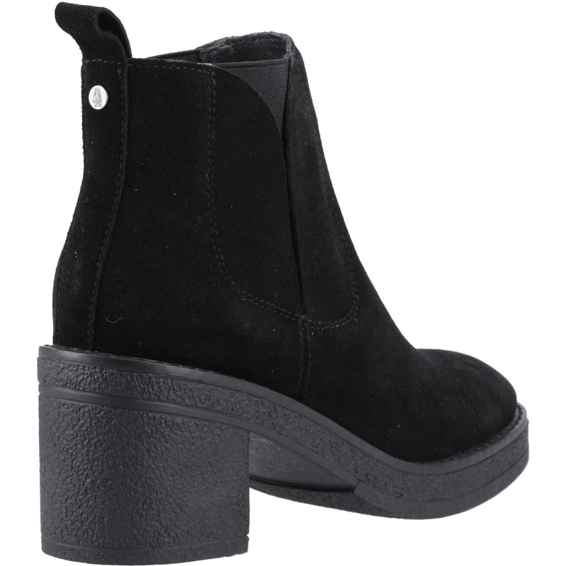 Hush Puppies Felicia Damen Chelsea Stiefeletten mit hohem Absatz in Schwarz aus Wildleder