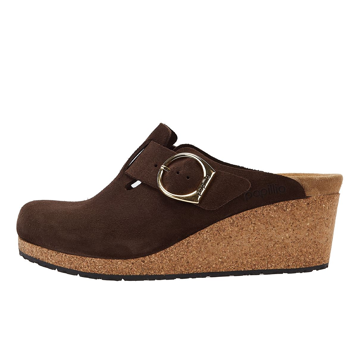 Birkenstock Wedges Aus Gebranntem Wildleder Mit Schnallenriemen In Braun Für Damen