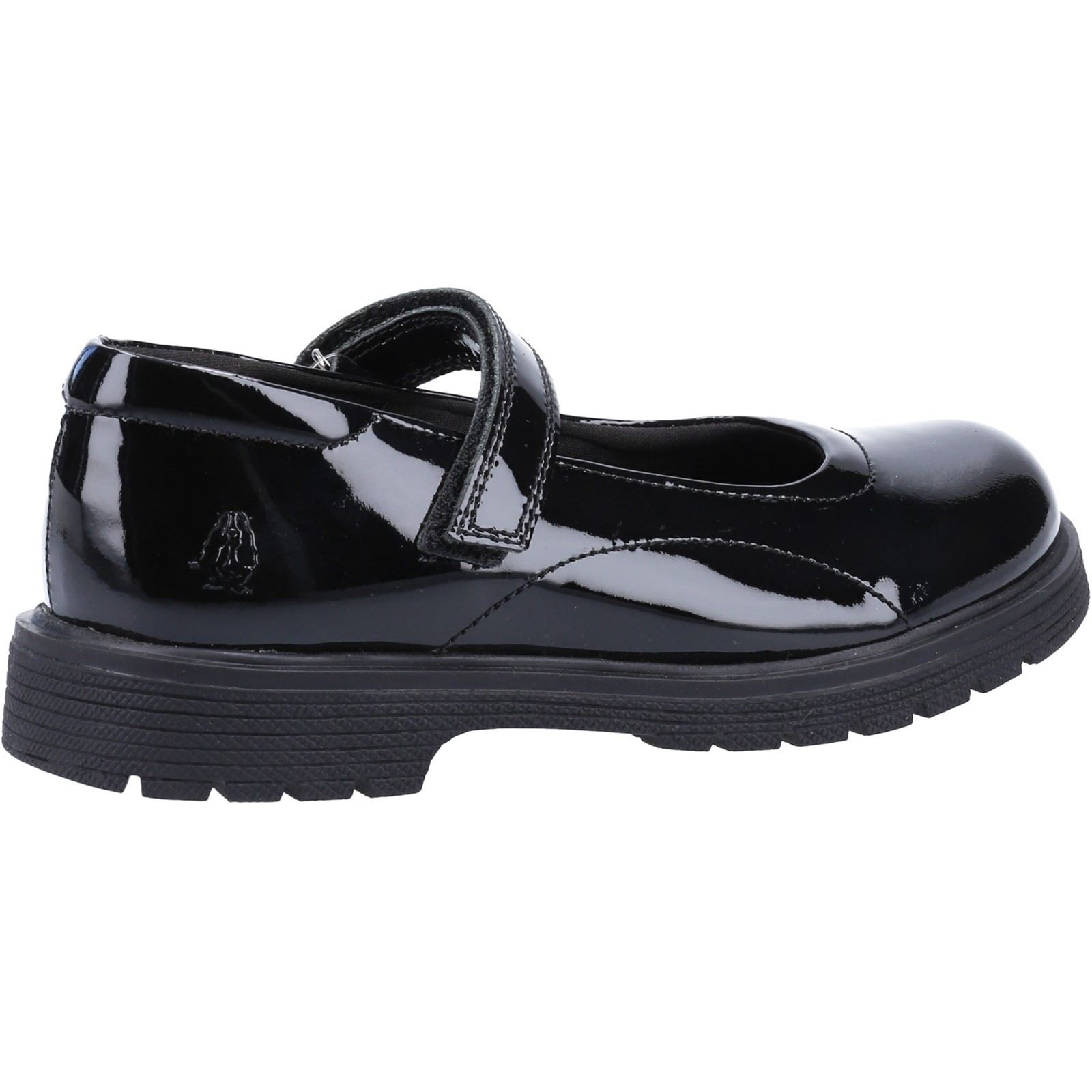 Hush Puppies Tally Senior Patent Mädchenschuhe Aus Schwarzem Lackleder
