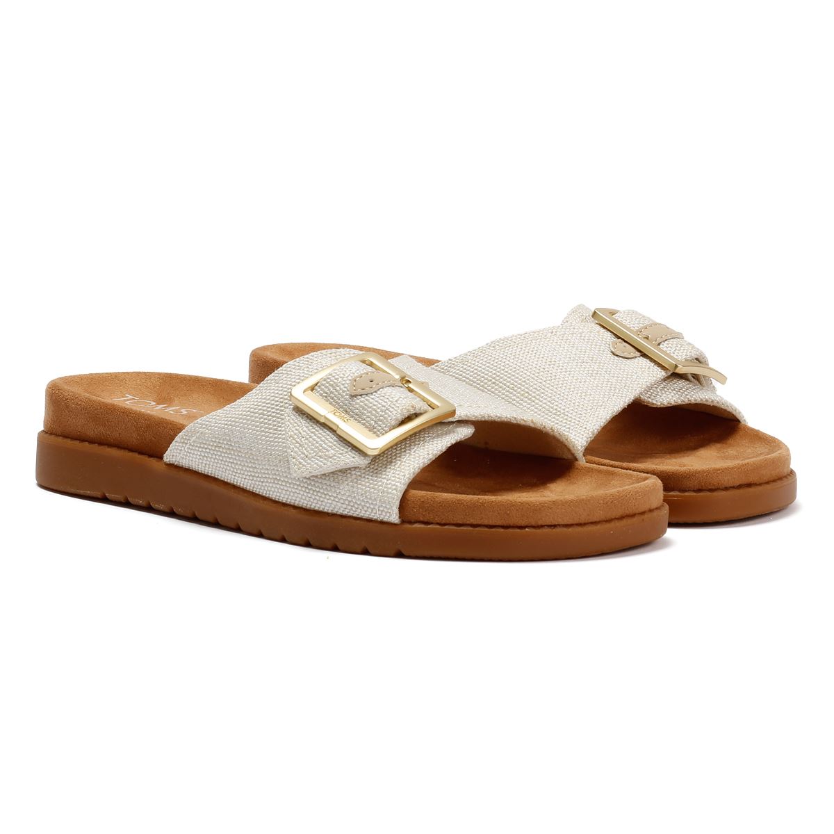 TOMS Marin Slide Textile Damen Weiße Sandalen