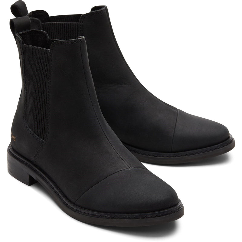 TOMS Charlie Damenlederstiefel In Schwarz