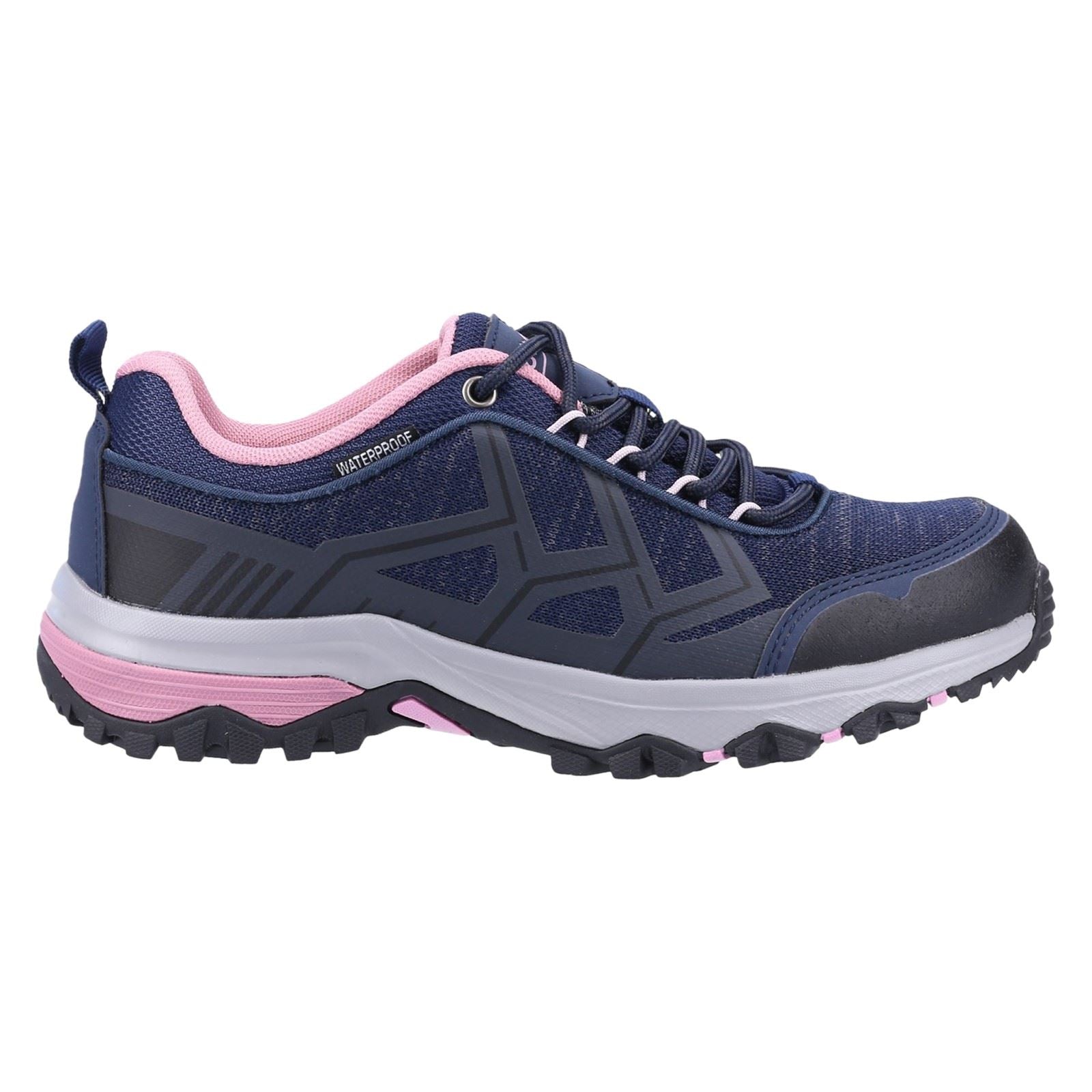Cotswold Wychwood Low Recyceltes Kunststoff+Synthetisches Pu Damen Wanderschuhe In Marine/Rosa