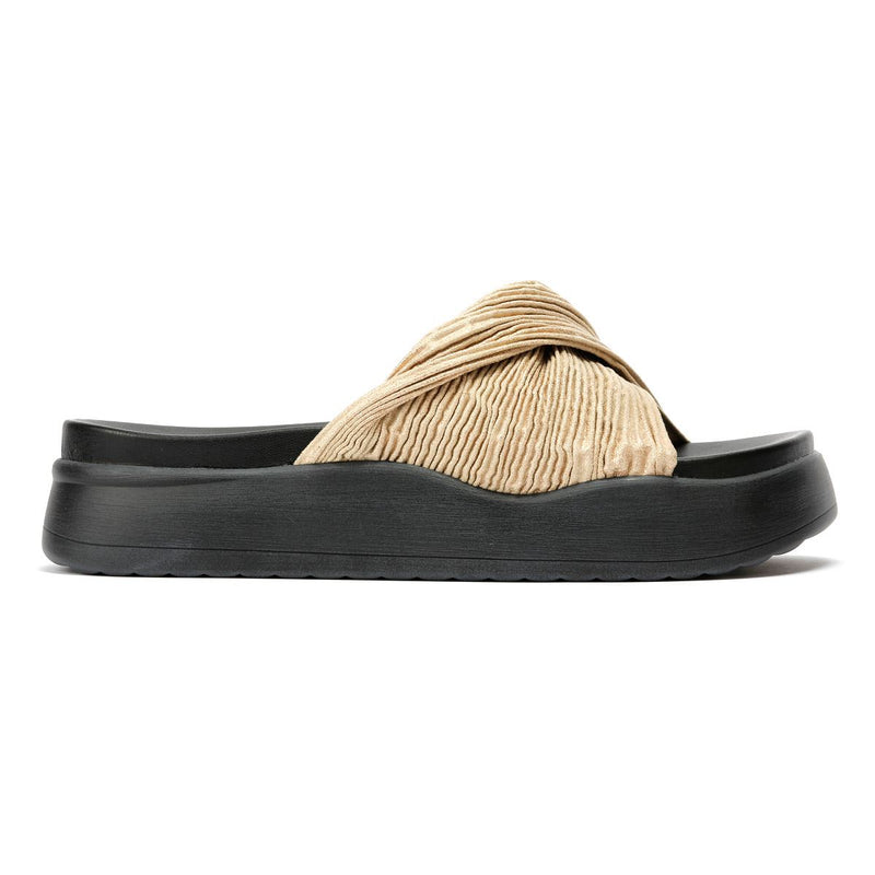 Desert Fleur Gabbro Satin Damen Sandalen In Gold