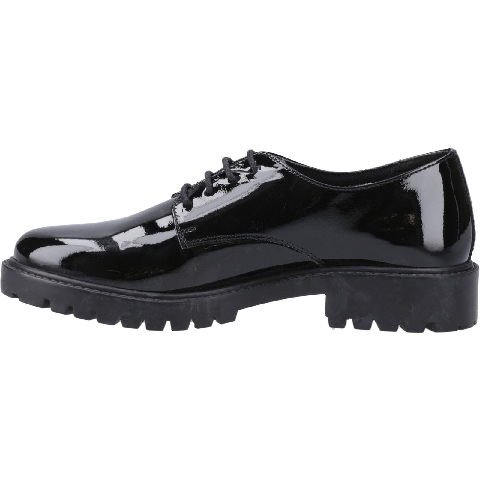 Hush Puppies Aubrey Mädchenschwarze Derby Schuhe Aus Leder