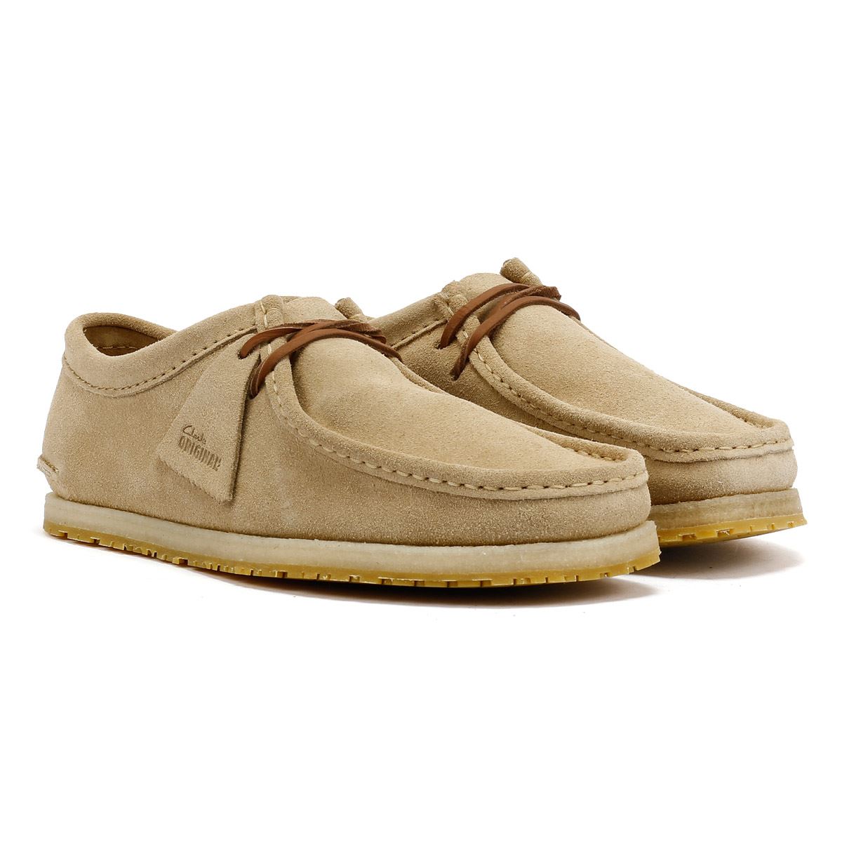 Clarks Originals Godney Lace Herrenschuhe Aus Veloursleder In Beige Mit Schnürung.