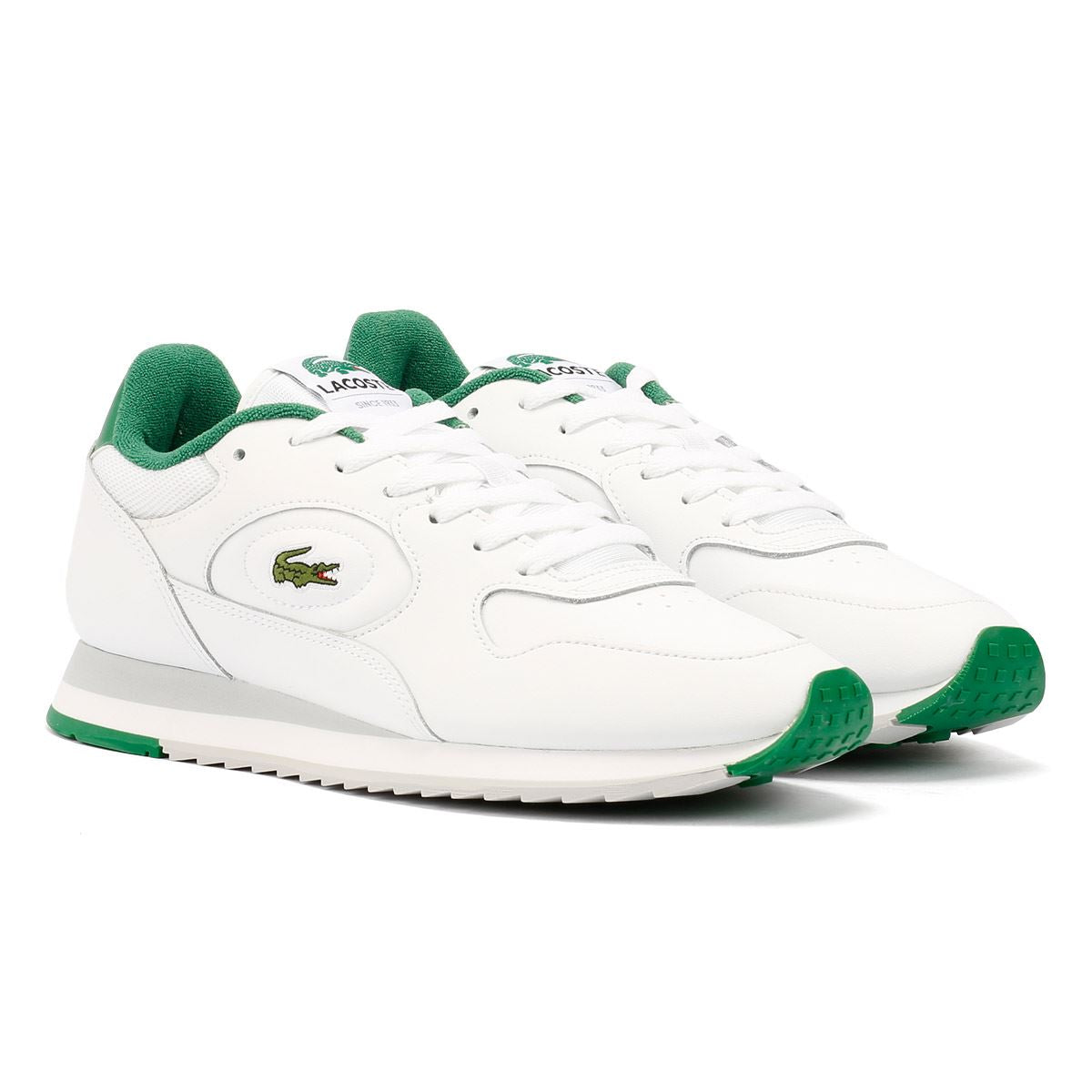 Lacoste Linetrack Leder Herren Weiße Sneakers