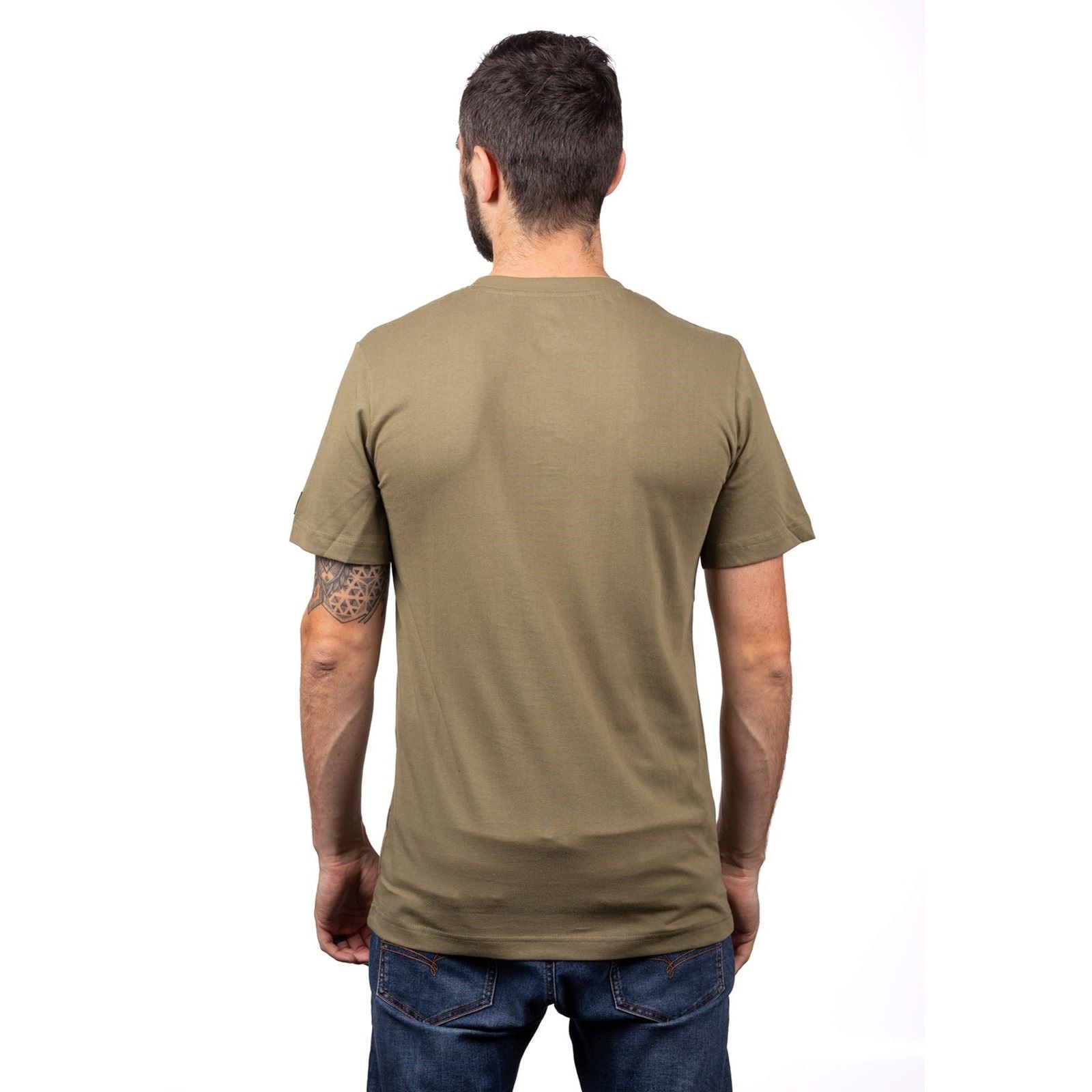 Caterpillar Essentials Short Sleeve Baumwoll Herren Grüne Kurzarm T-Shirts