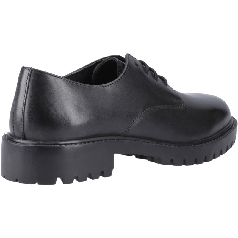 Hush Puppies Aubrey Lace Up Snr Mädchenschwarze Derby Schuhe Aus Leder