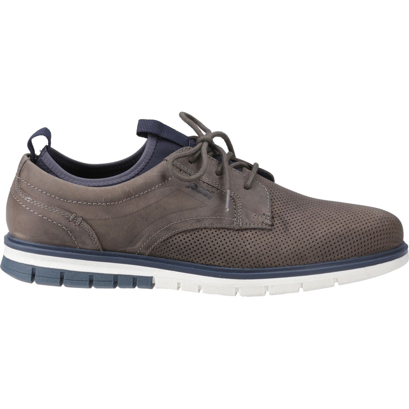 Pod Murphy Leder Herren Graue Schnürschuhe