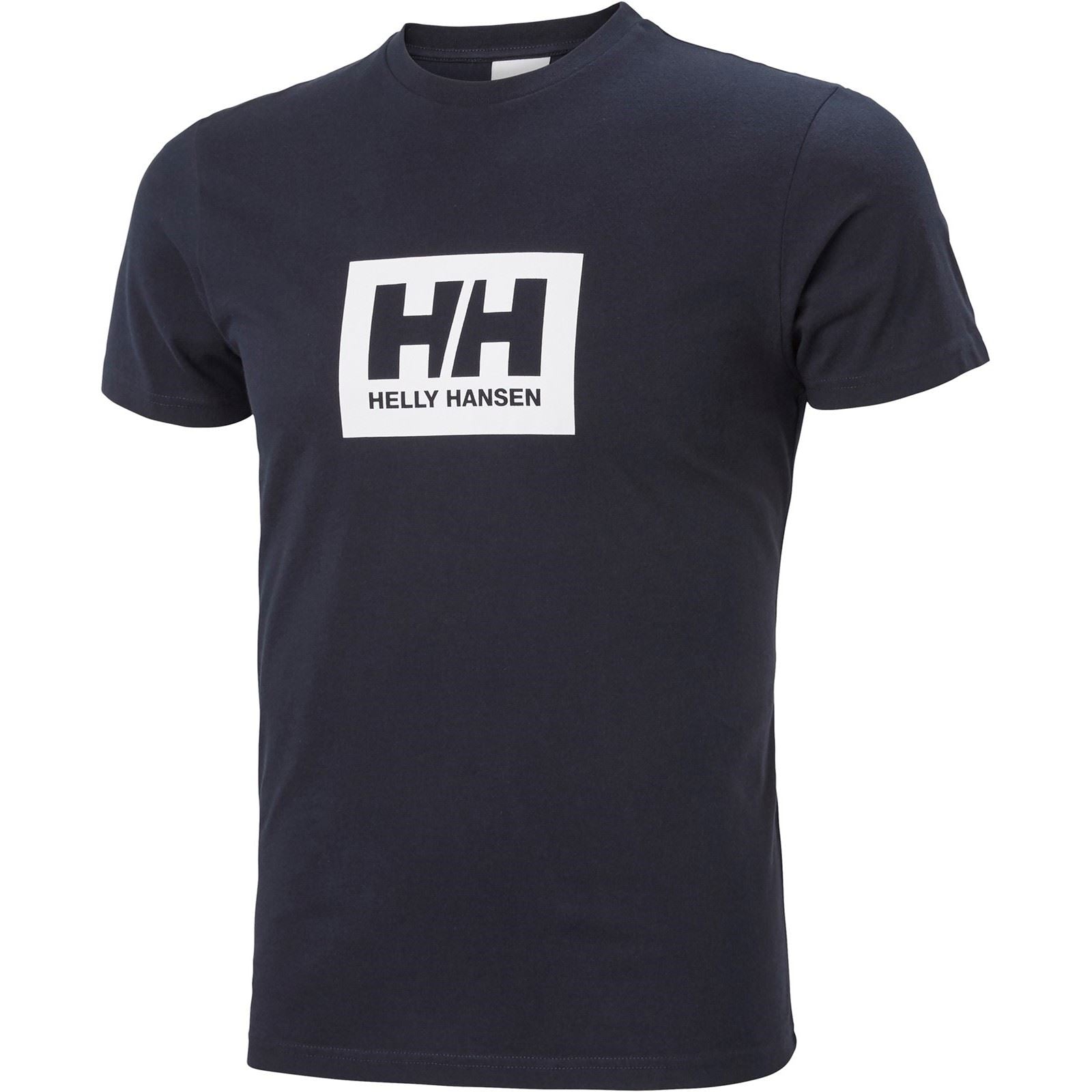 Helly Hansen Sport HH Box Baumwoll Herrenblaue T-Shirts Mit Kurzen Ärmeln