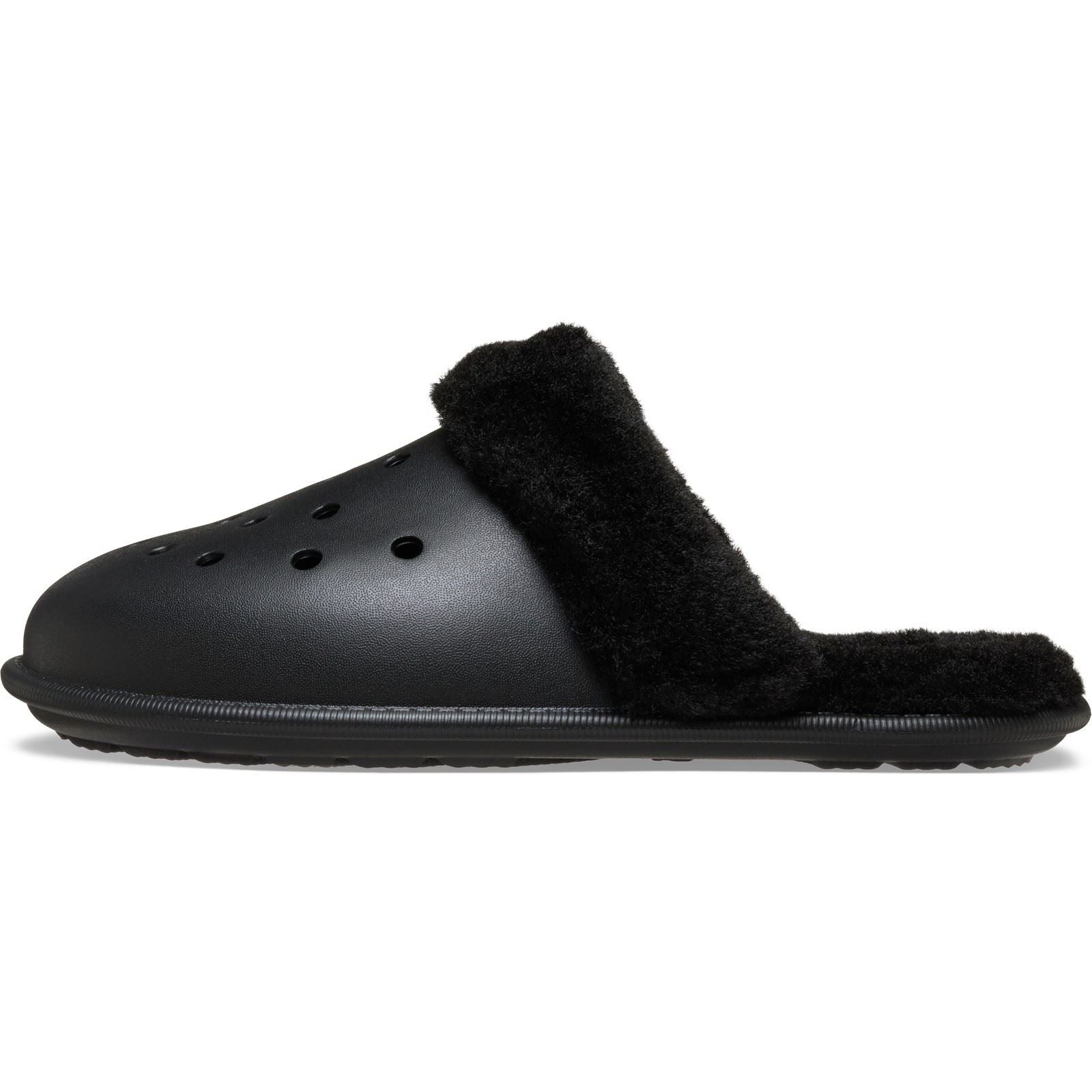 Crocs Classic Fuzz Scuff Thermoplastische Schwarze Pantoletten