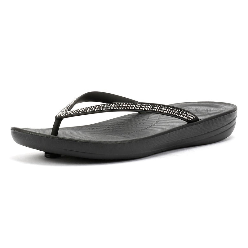 FitFlop Iqushion Sparkle Damen Schwarzgummi Zehentrenner