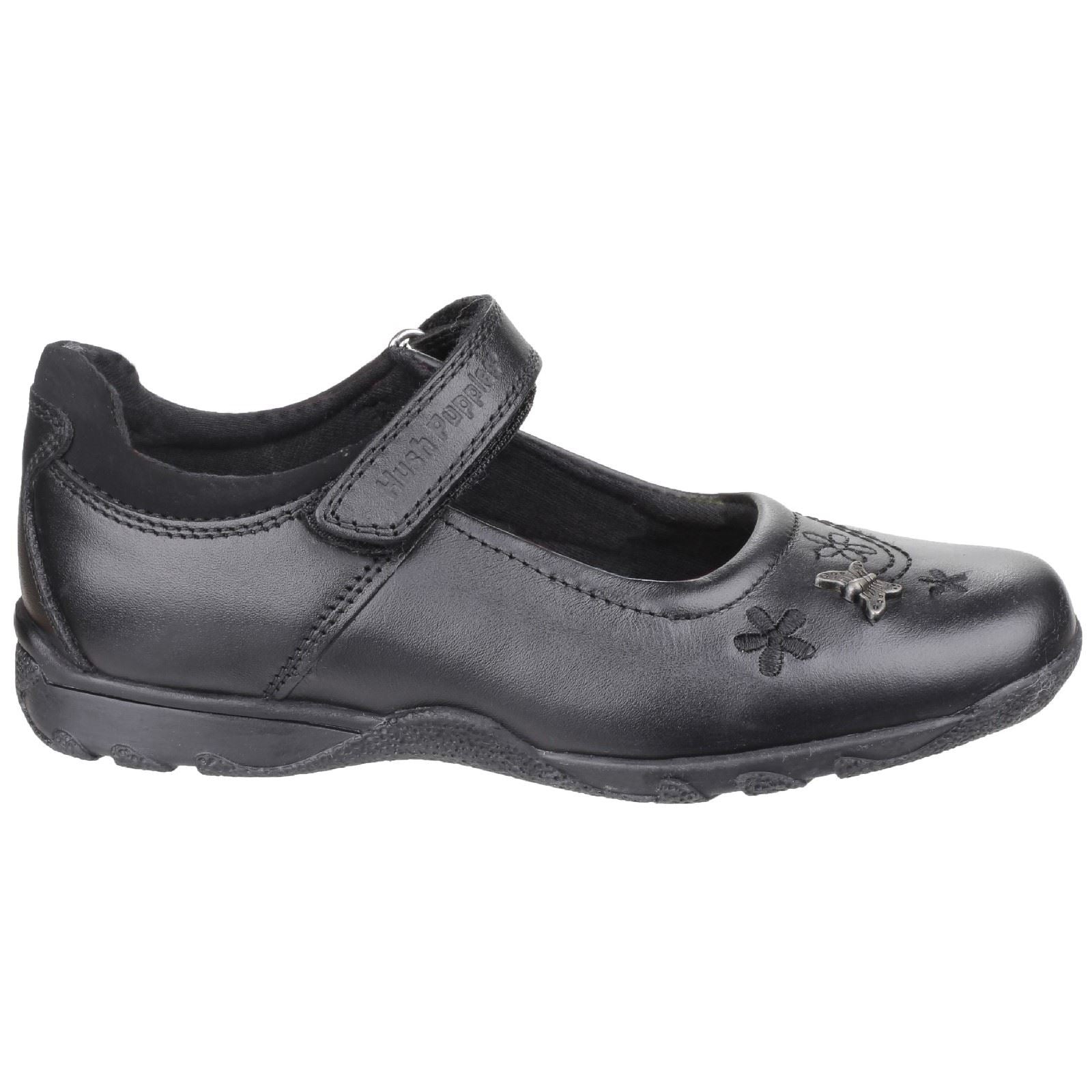 Hush Puppies Clare Junior Mädchenschuhe Aus Schwarzem Leder