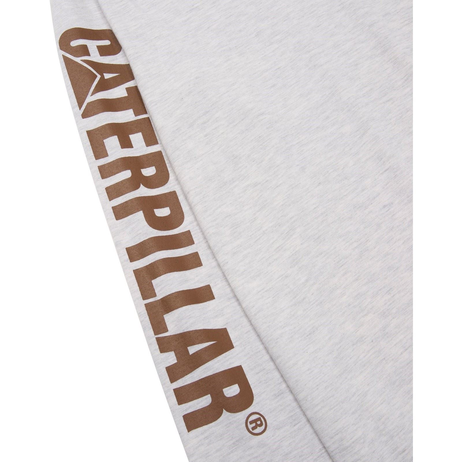 Caterpillar Trademark Banner Long Sleeve Baumwoll Herrencreme T-Shirt