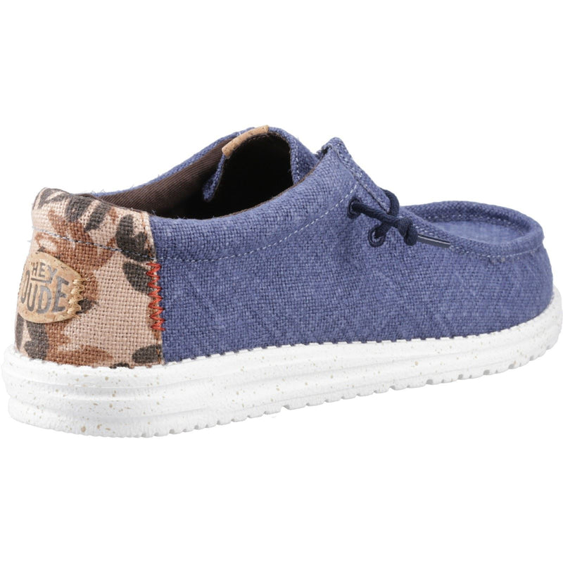 HEYDUDE Wally Palm Jute Jute Herren Navy Blazer/Chili Red Mokassin Schuhe