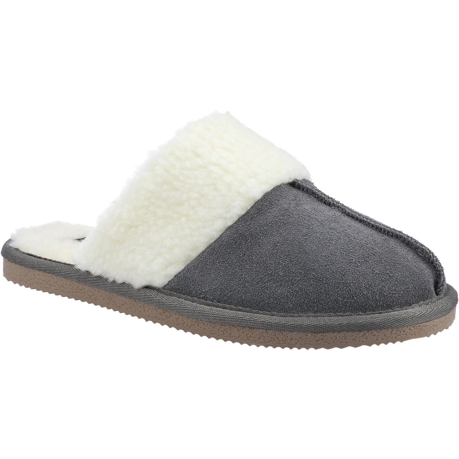 Hush Puppies Arianna Wildleder Damen Hausschuhe In Grau