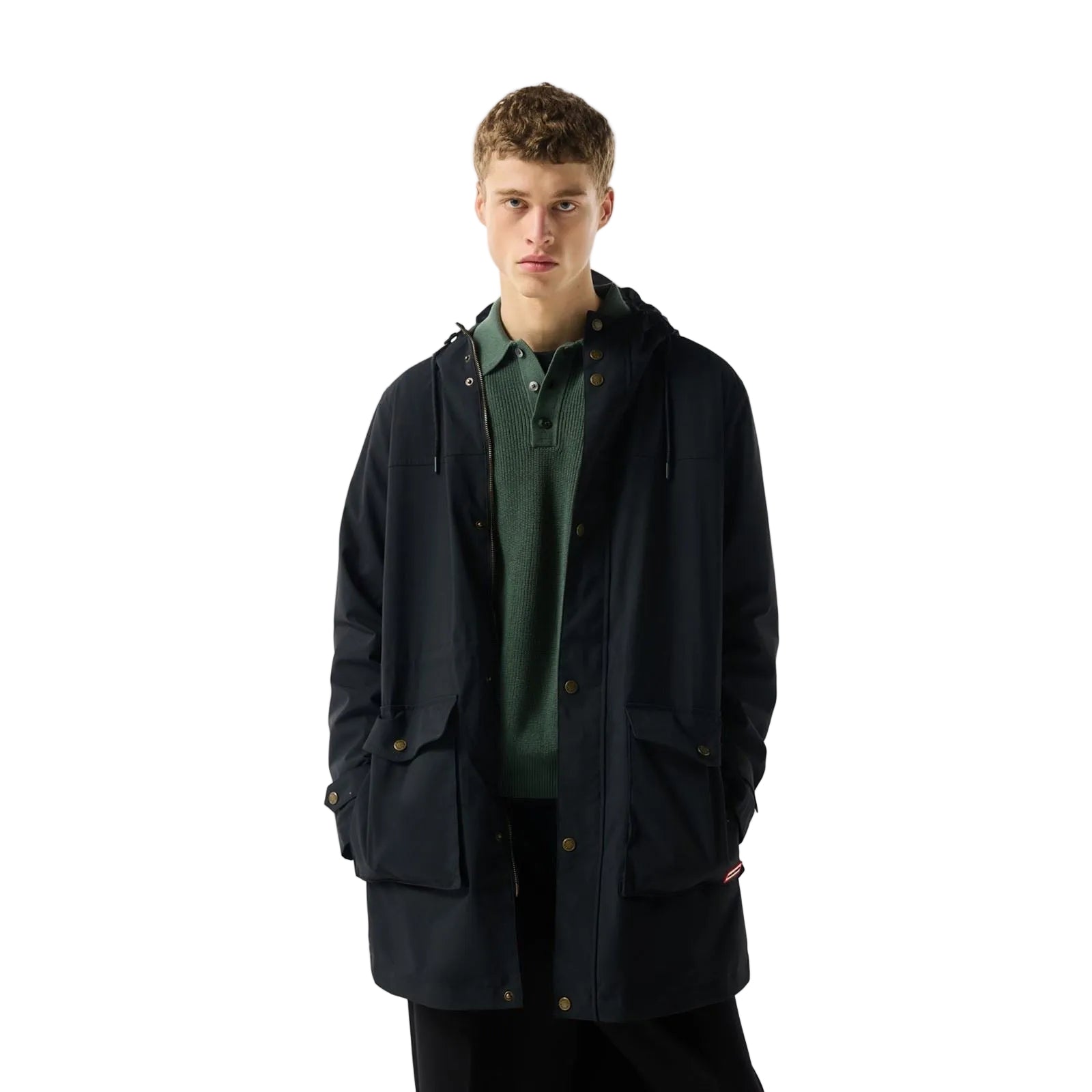 Hunter Lightweight Waterproof Herren Schwarze Regenparkas