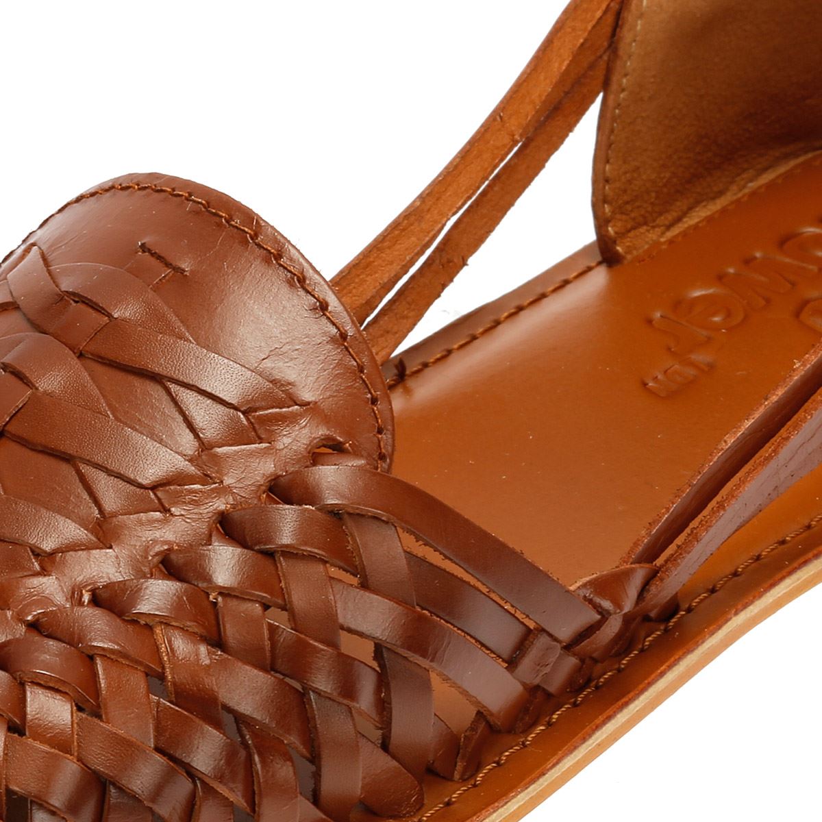 Tower London Hurache Damen Sandalen Aus Braunem Leder