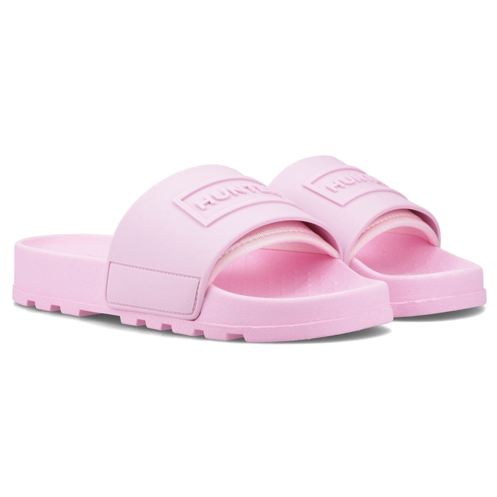 Hunter Core Embossed Slider Polyester Damen Prism Rosa Slides