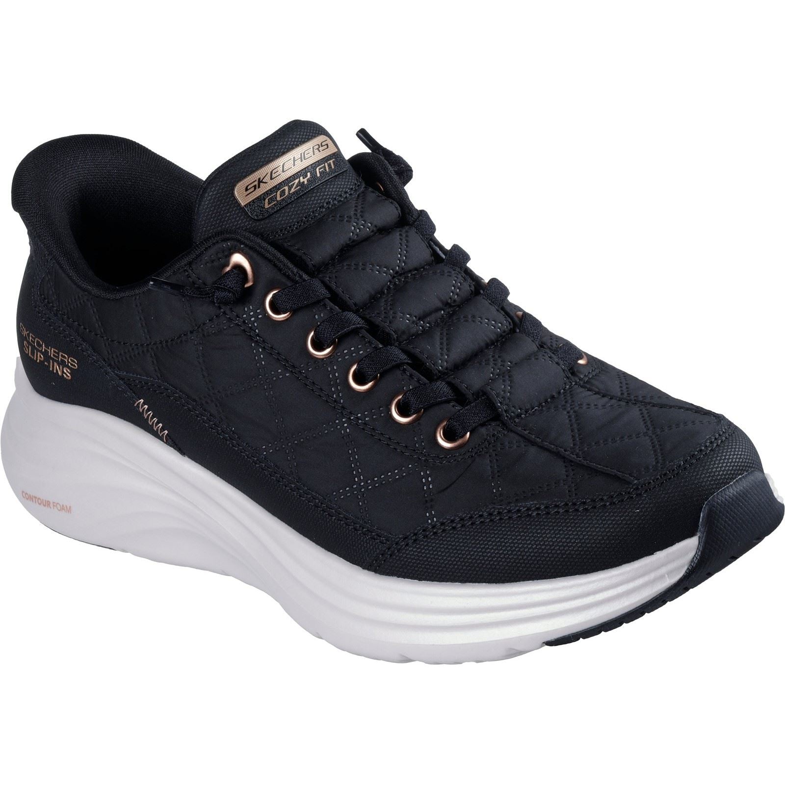 Skechers Contour Foam Golden Hour Damen Sneaker Aus Textil In Schwarz/roségold