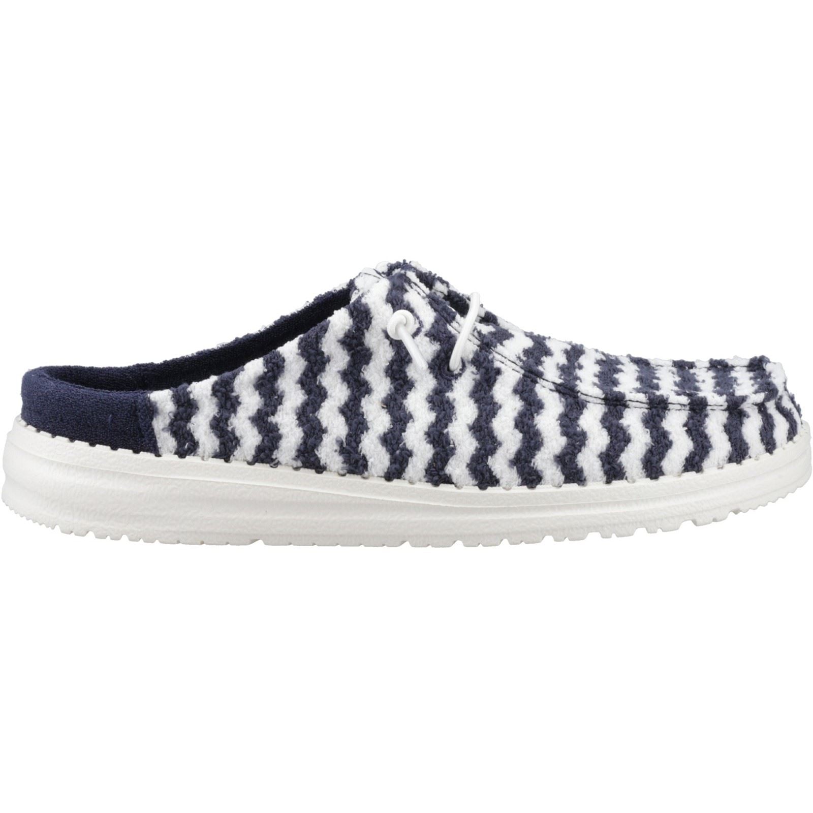 HEYDUDE Wendy Slip Terry Stripe Polyester Damen Navy Blazer/Egret Mules