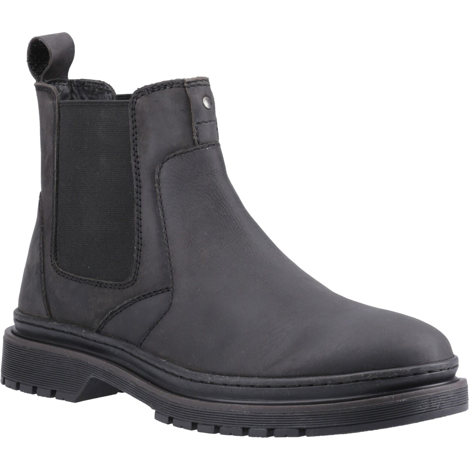 Hush Puppies Jamie Herren Stiefel aus schwarzem Leder