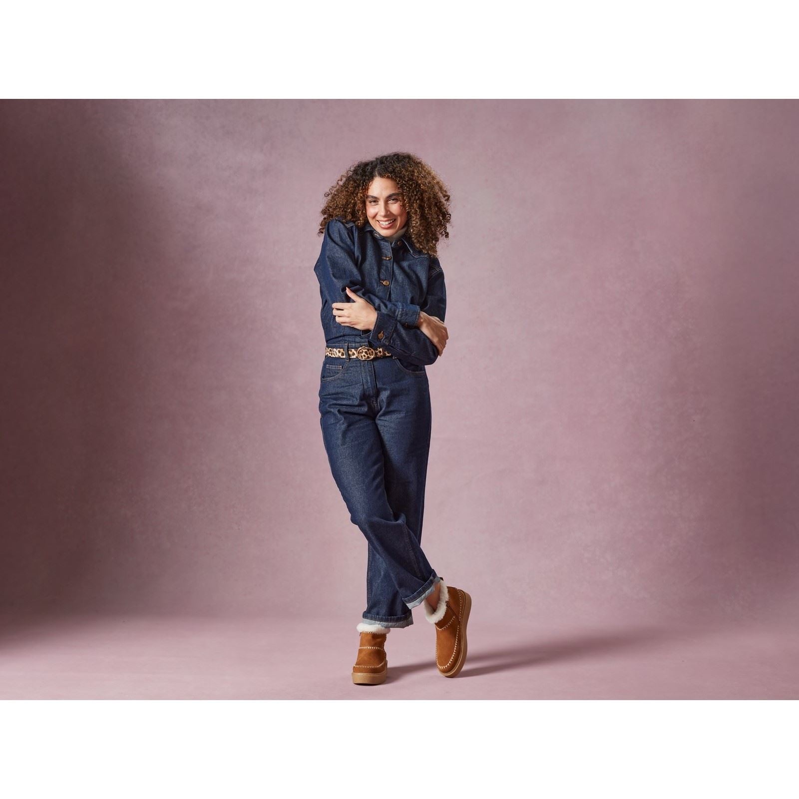 Hush Puppies Brielle Damen Winterstiefeletten aus Veloursleder in Tan