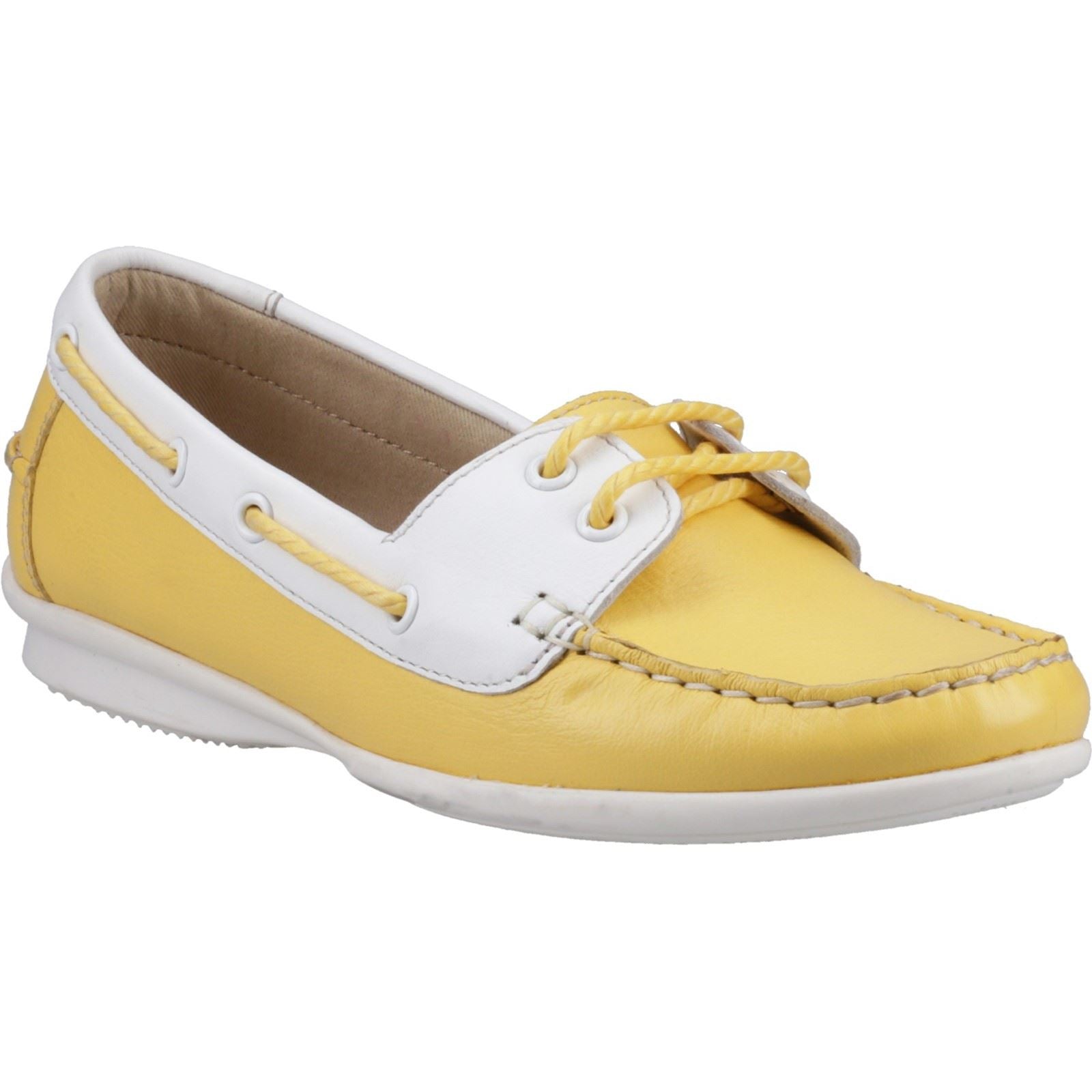 Hush Puppies Irene Damen Bootsschuhe Aus Gelbem Leder