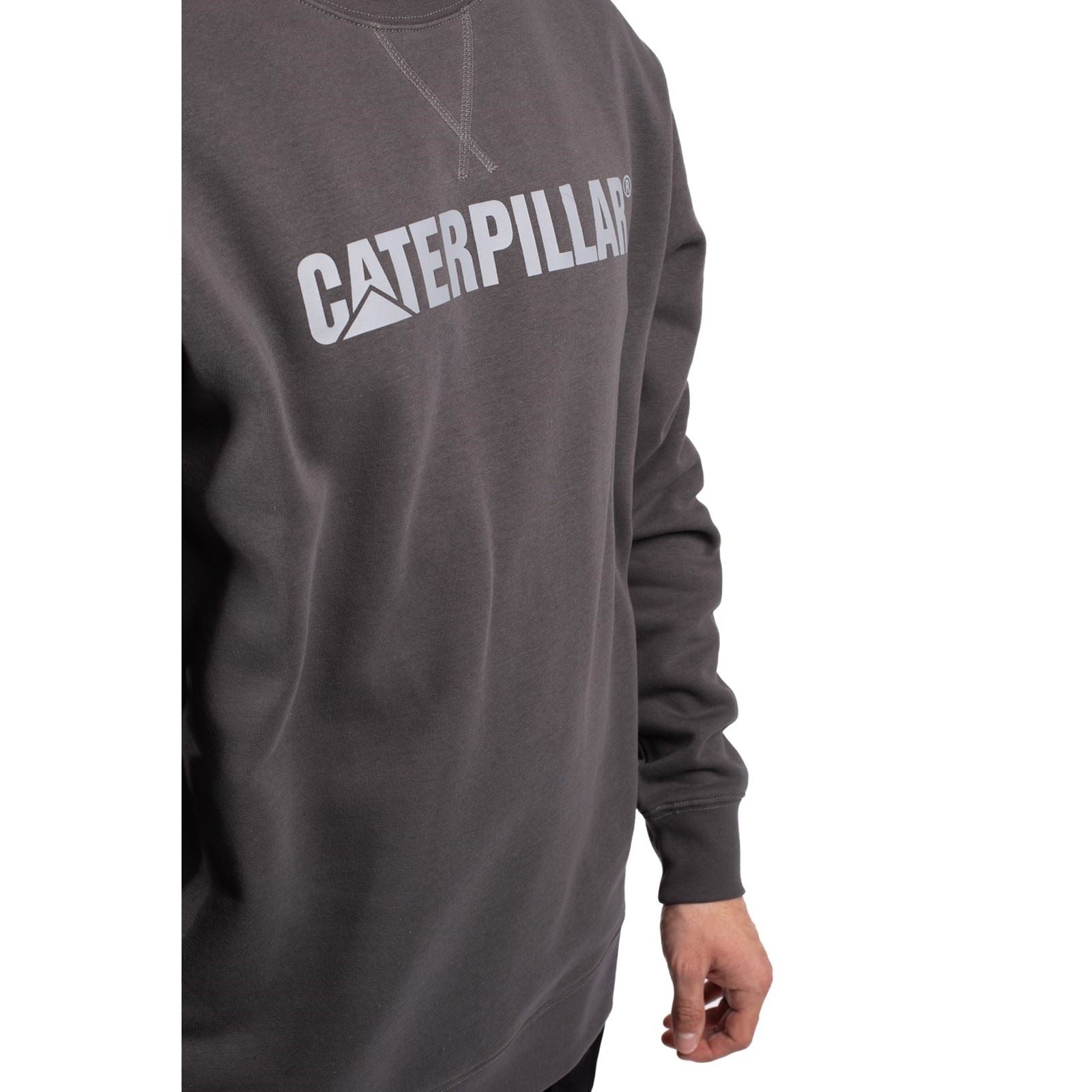 Caterpillar Midweight Crewneck Baumwoll Herren Grauer Pullover