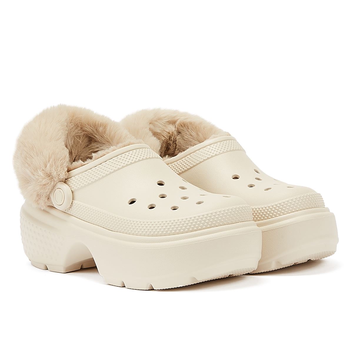 Crocs Stomp Gefütterte Clog-Sandalen Für Damen In Beige