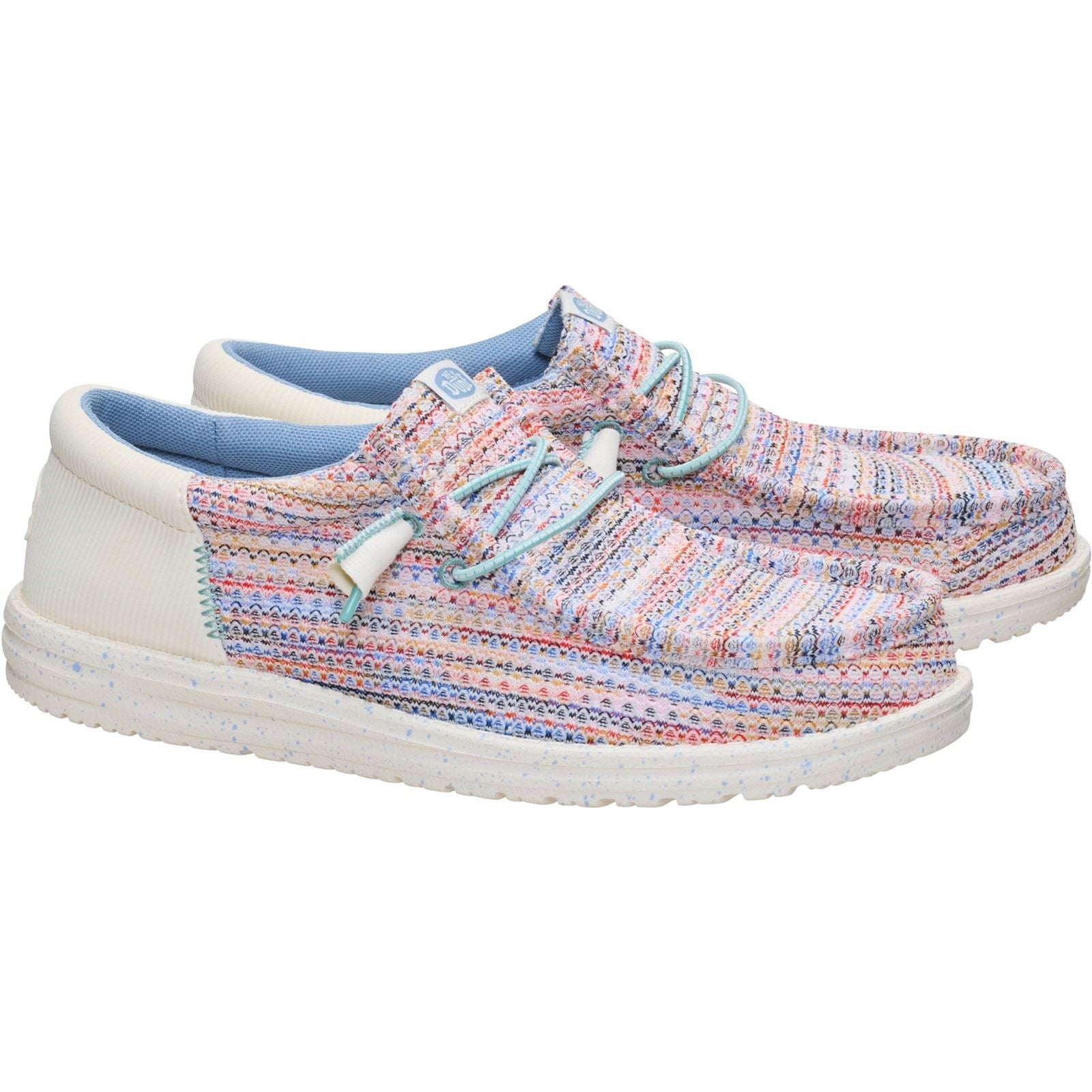 HEYDUDE Wally Funk Multi Mesh Polyester Herren Egret/Multi Mokassin Schuhe