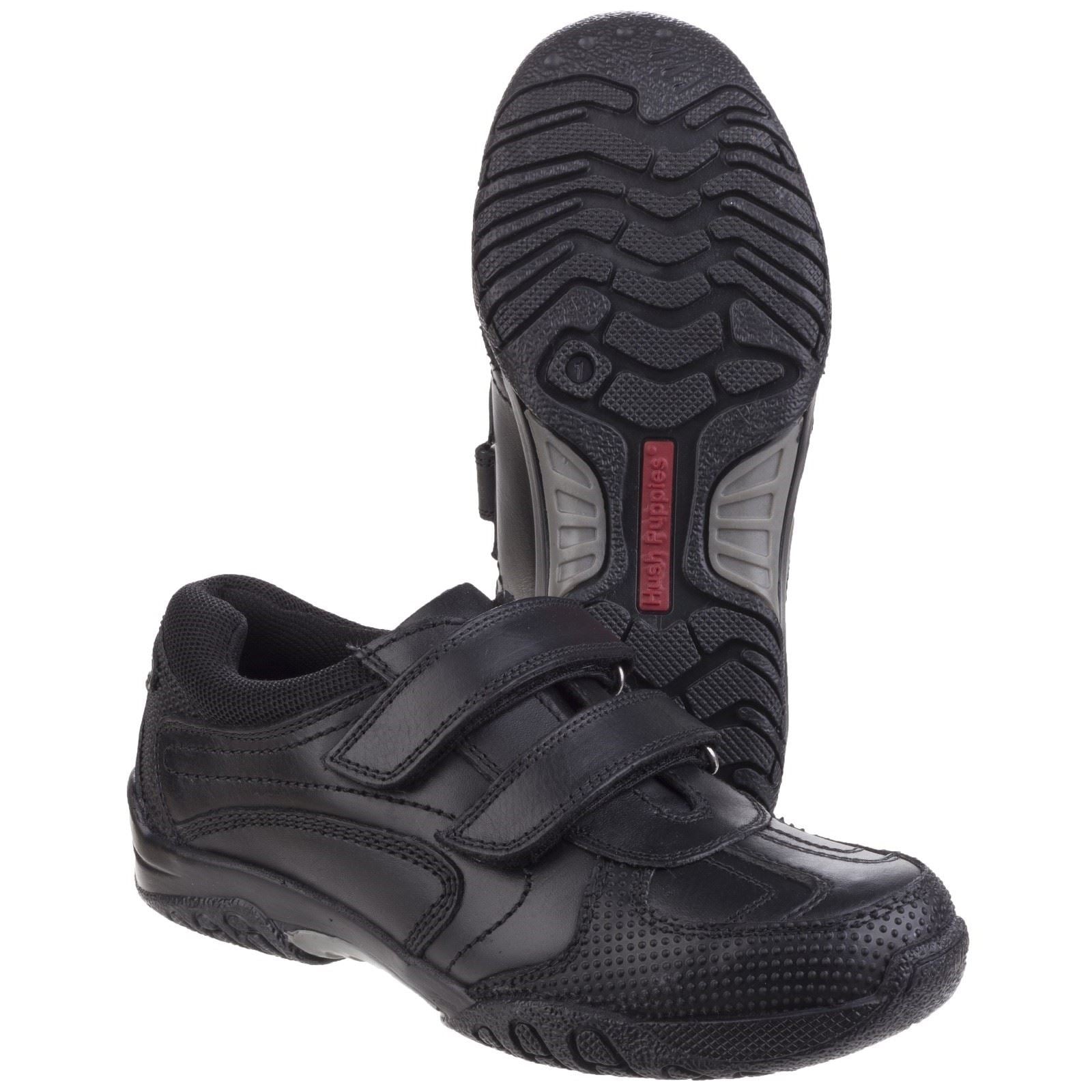 Hush Puppies Jezza Senior Lederslipper In Schwarz Für Jungen