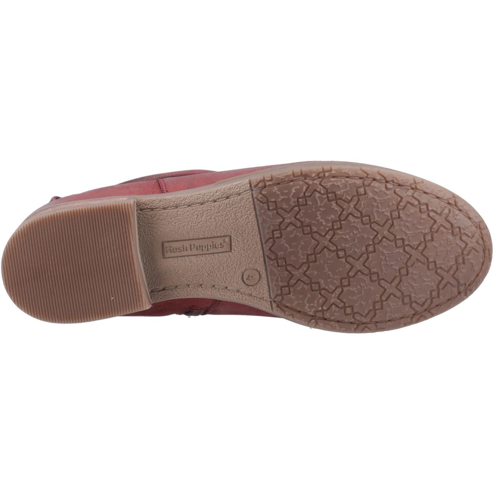 Hush Puppies Emilia Damen Stiefel aus burgunderrotem Leder Mitte der Wade für den Winter