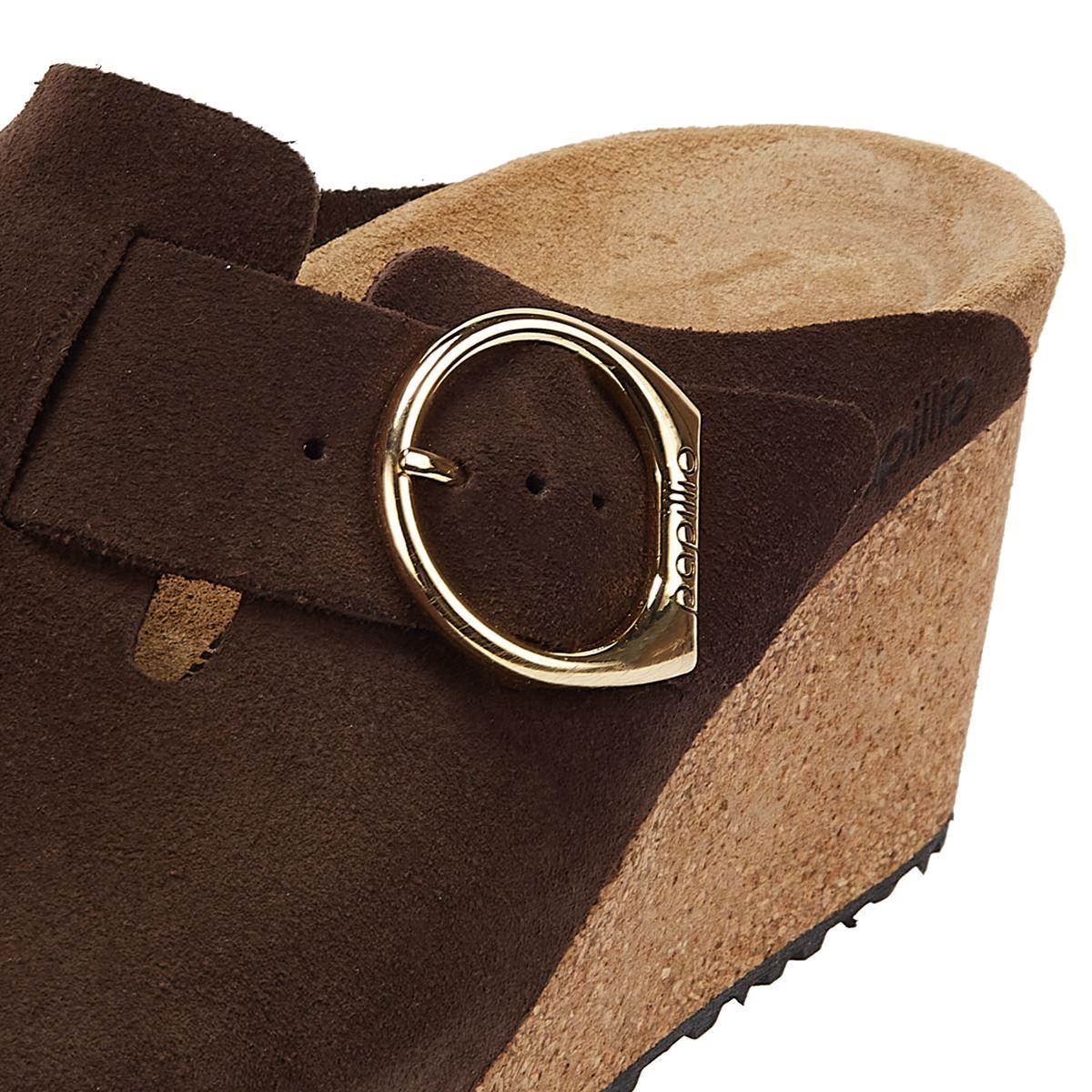 Birkenstock Wedges Aus Gebranntem Wildleder Mit Schnallenriemen In Braun Für Damen