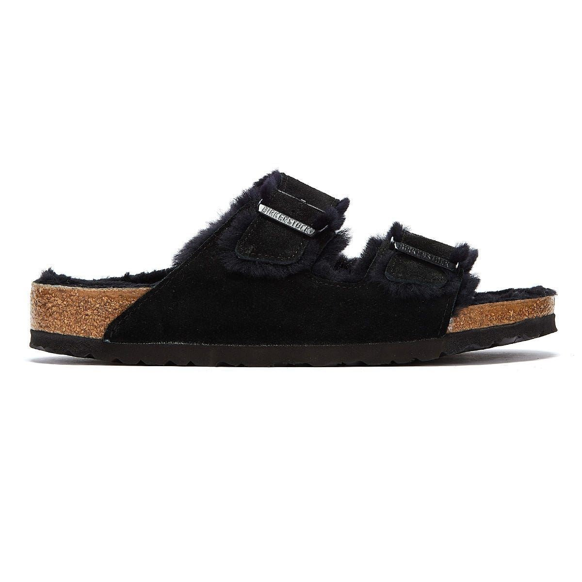 Birkenstock Arizona Pelz Schwarz Sandalen
