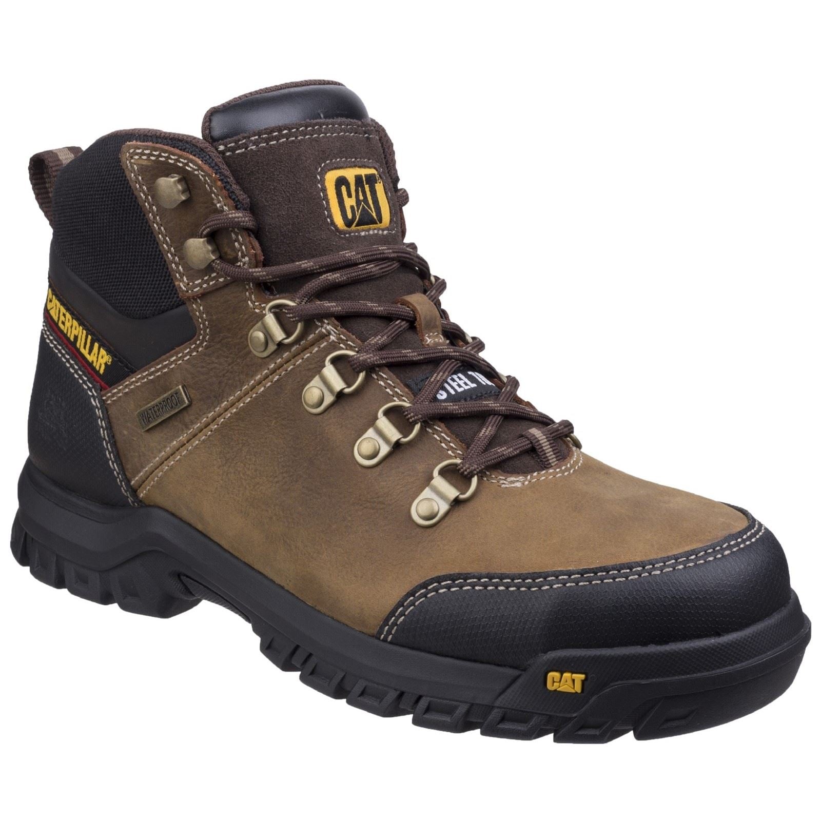 Caterpillar Rahmen Leder Dichtungsbraune Sicherheitsstiefel