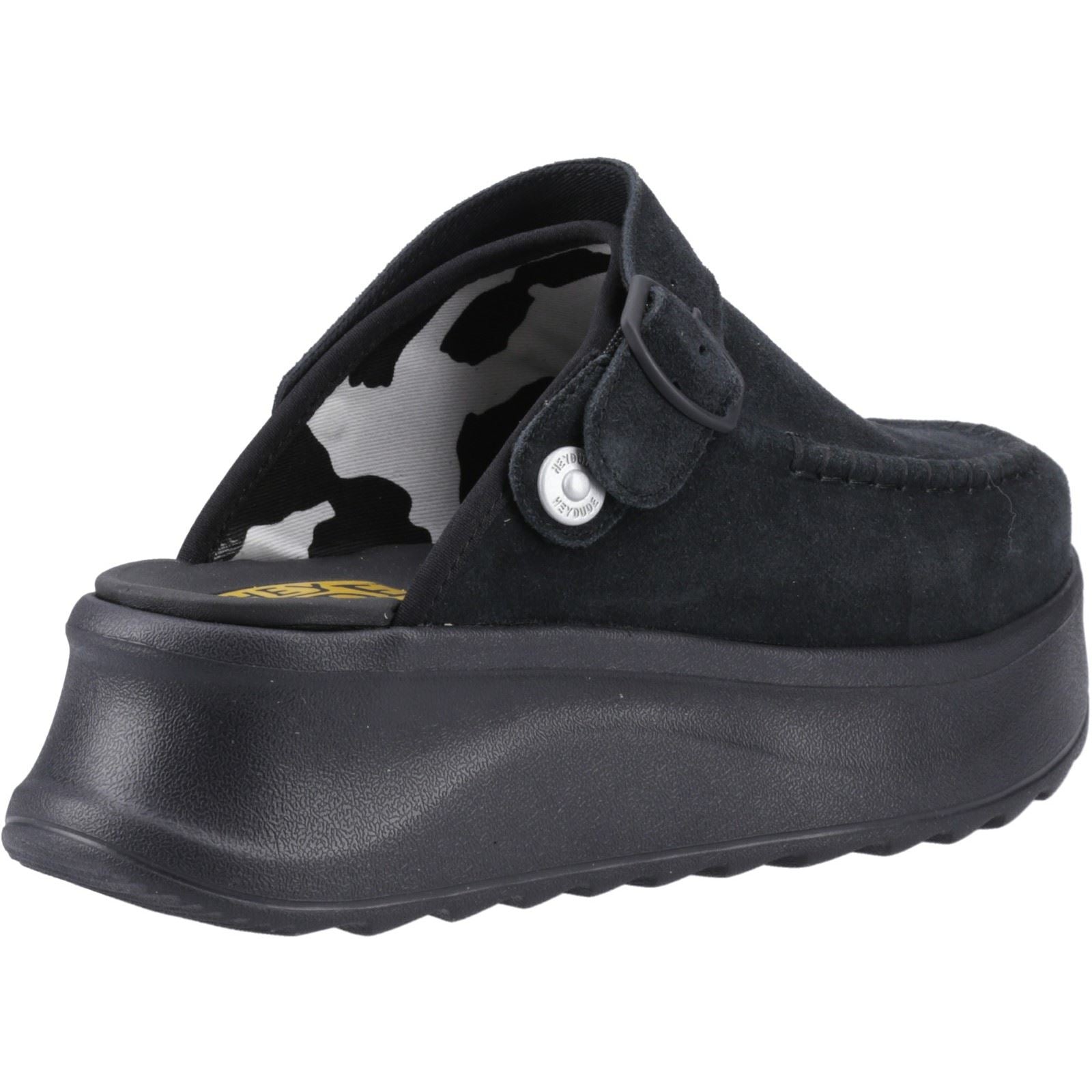 HEYDUDE Delray Suede Damen Clogs in Schwarz