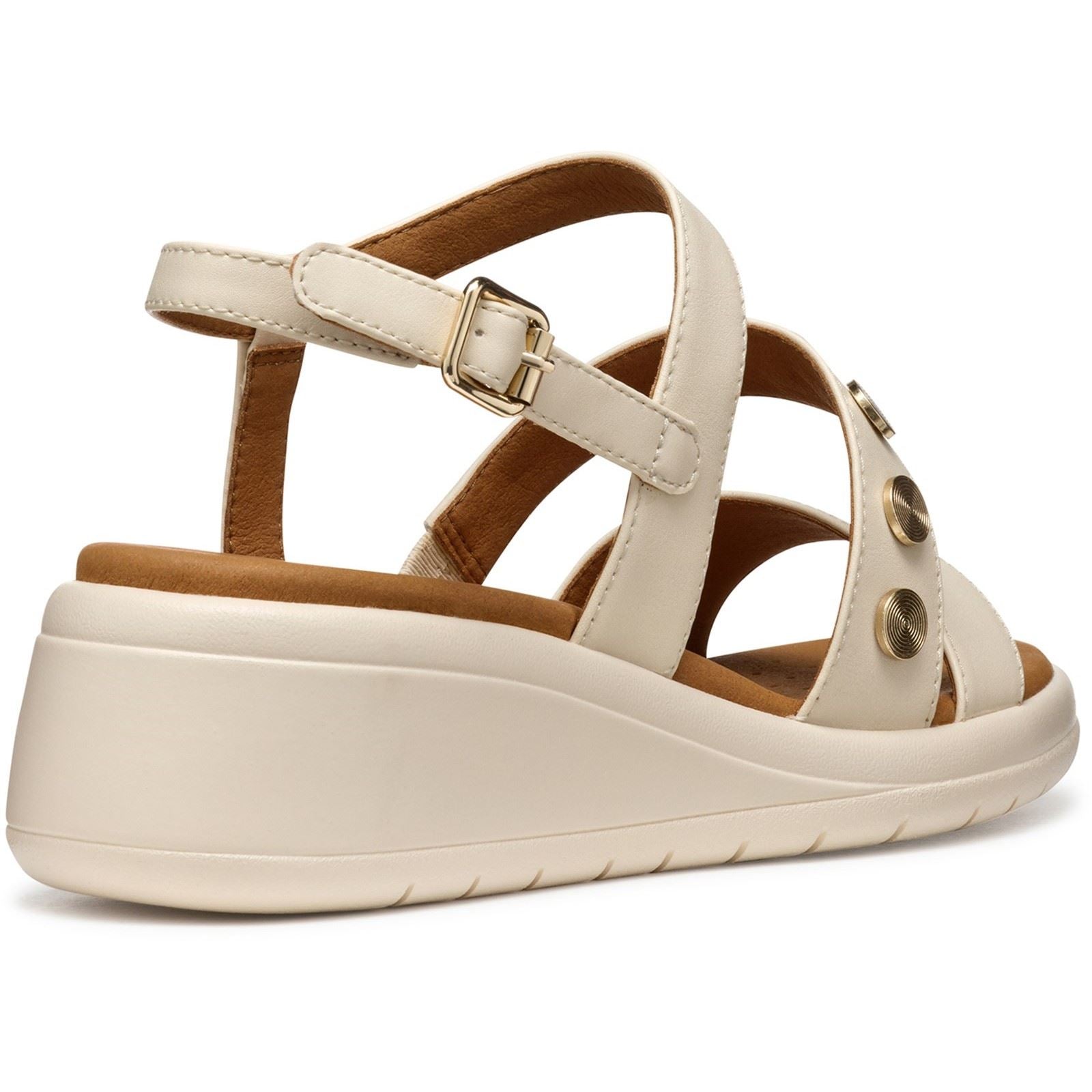 Geox D MELICONIA Synthetik Polyurethan Damen Papyrus Keilabsätze